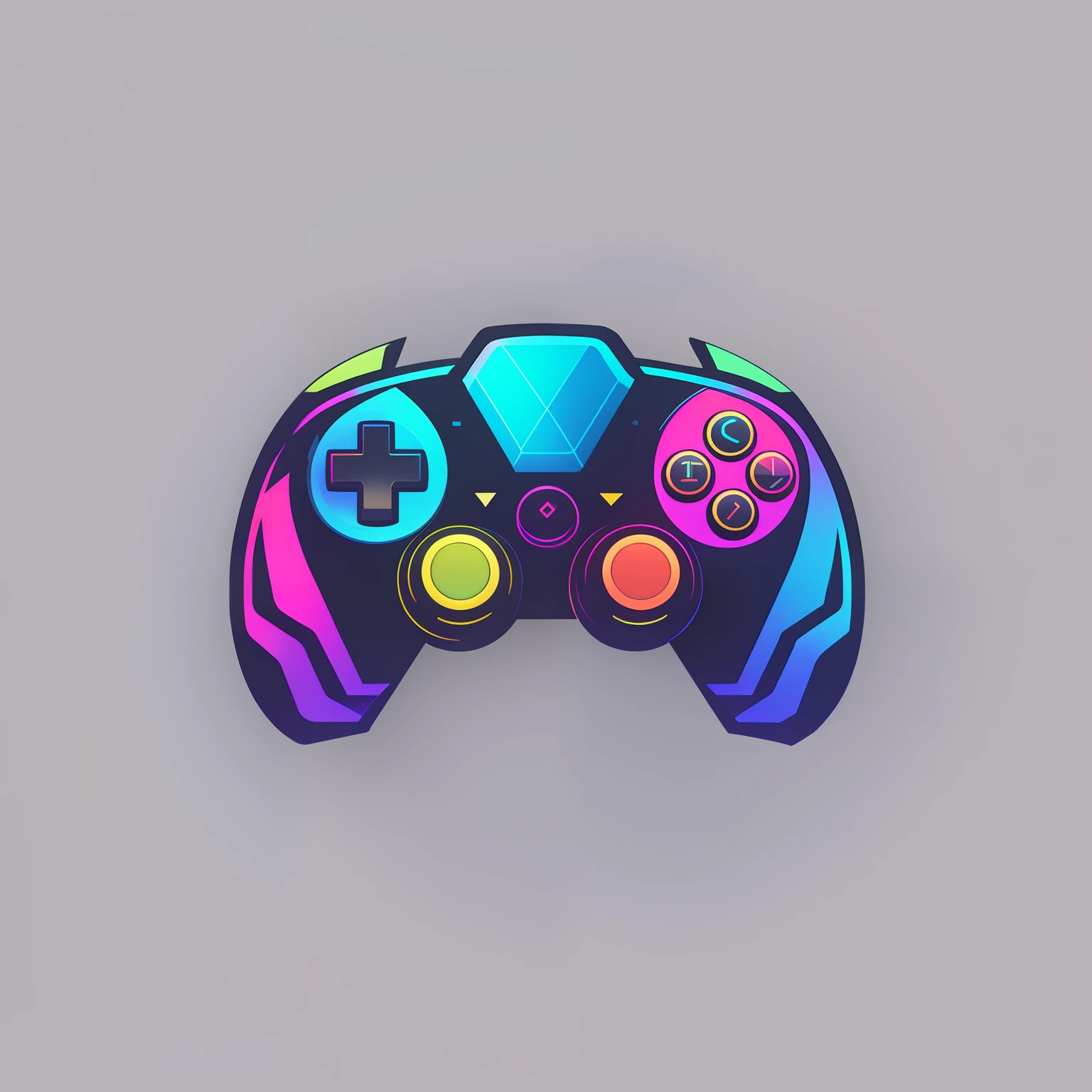 Close-up of a video game controller with colorful design, gamer aesthetic, game icon stylized, video game item, mobile game style, video game control, computer game art, Game design concept, video game digital art, game aesthetic, Game design concept art, videogame inspired, gamer themed, game icon asset, 3 d icon for mobile game, Game concept art