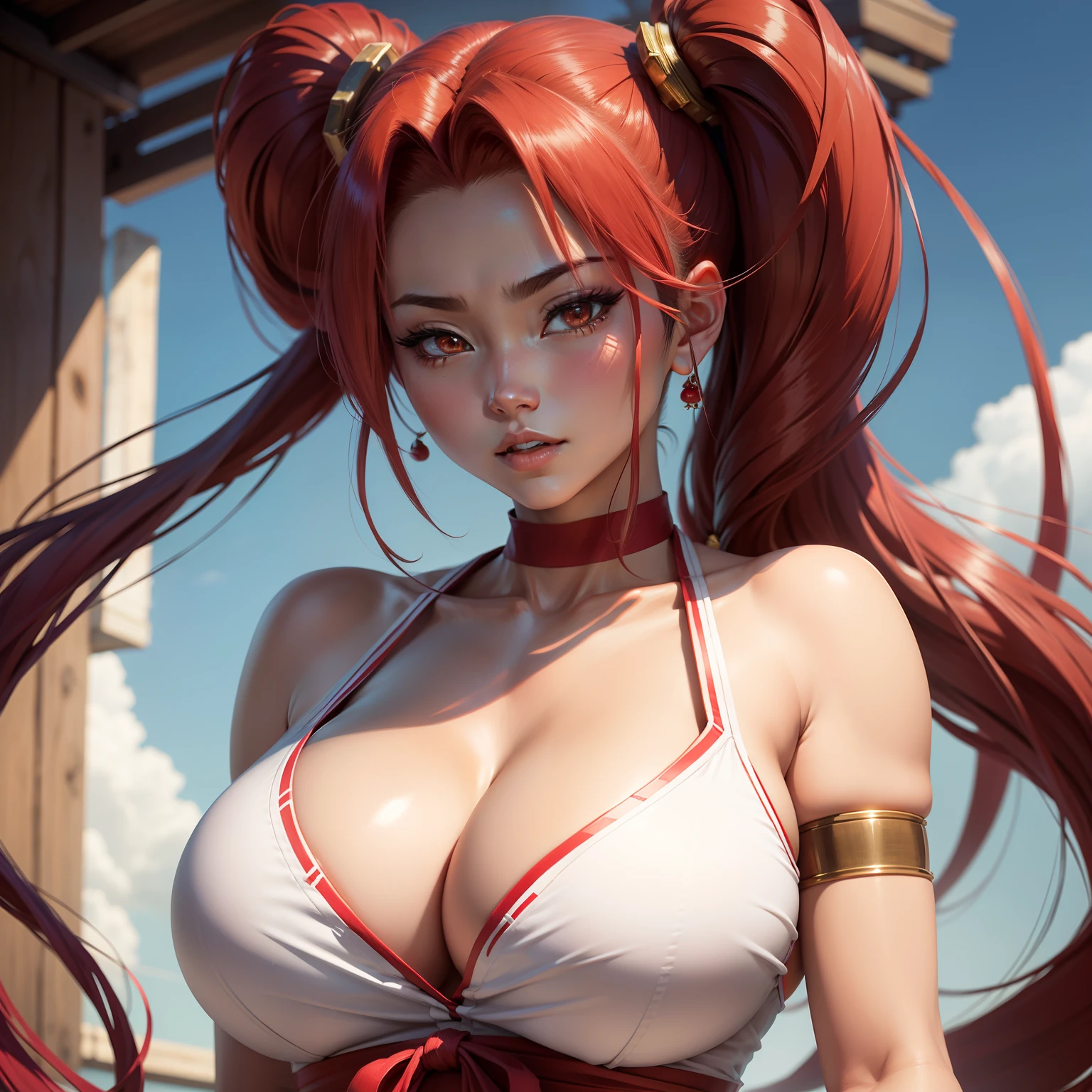 mai shiranui, big breasts beautiful。