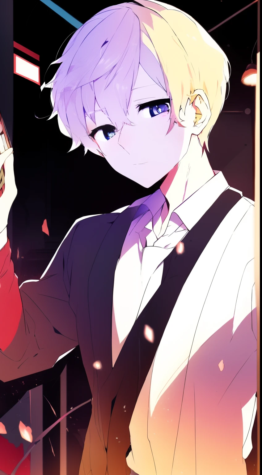 “(2 people)(((Best quality))),(((Ultra detailed))),(((Masterpiece))),illustration,2 people,1boy,1girll,White hair,Red hair,Ancient wear,Palace,sonoko,loving expression,Express wishes,Hugging,sideshot"