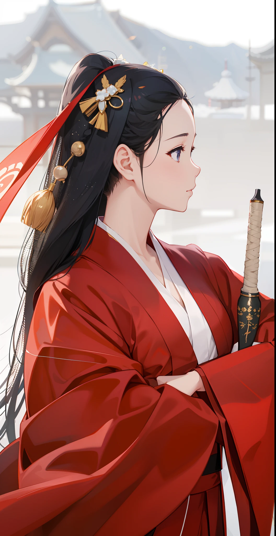 1girl, (hanfu), with light glowing, sidelighting, Wallpapers,one-girl,Thin waist and large chest,