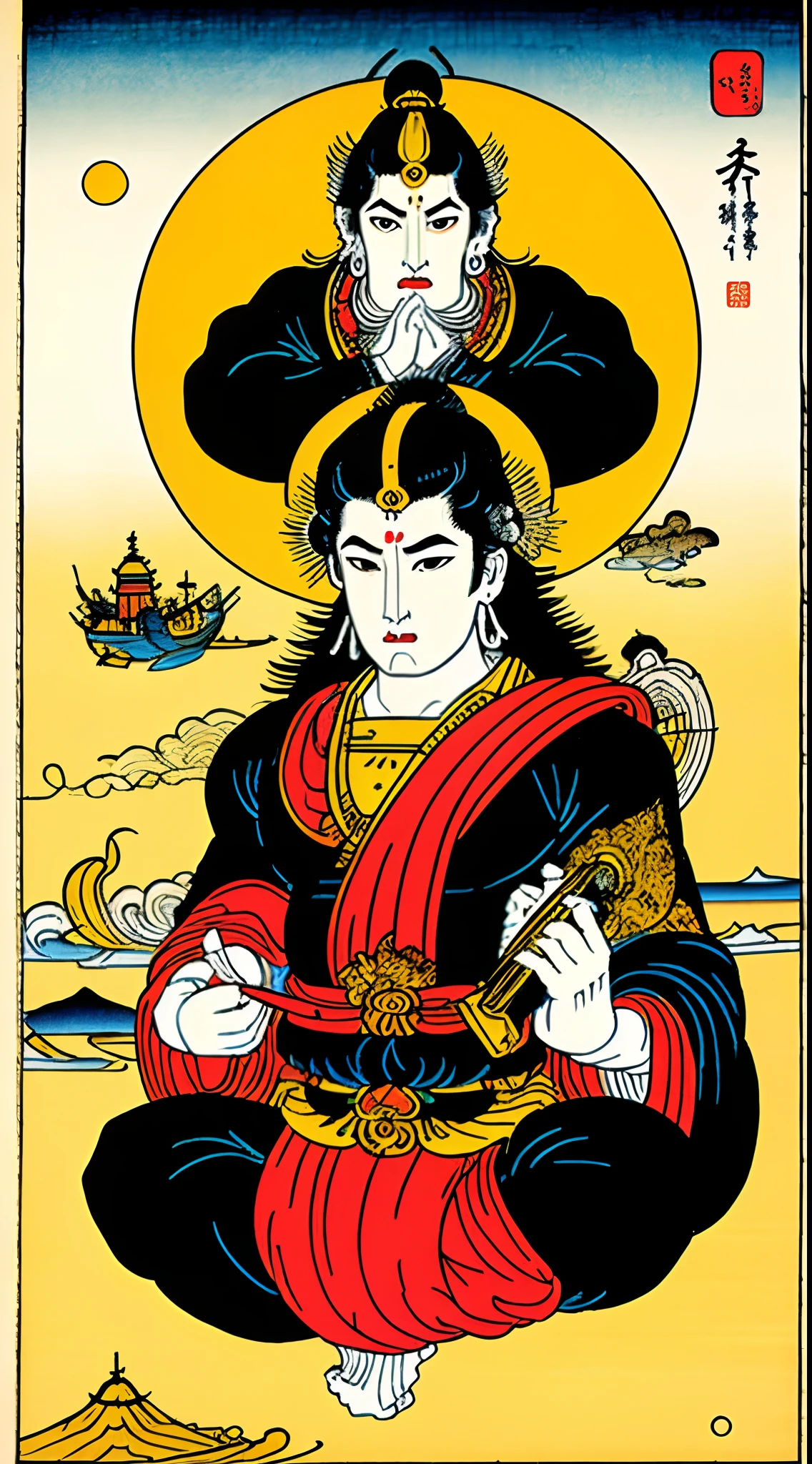 Hanuman, ukiyo-e style