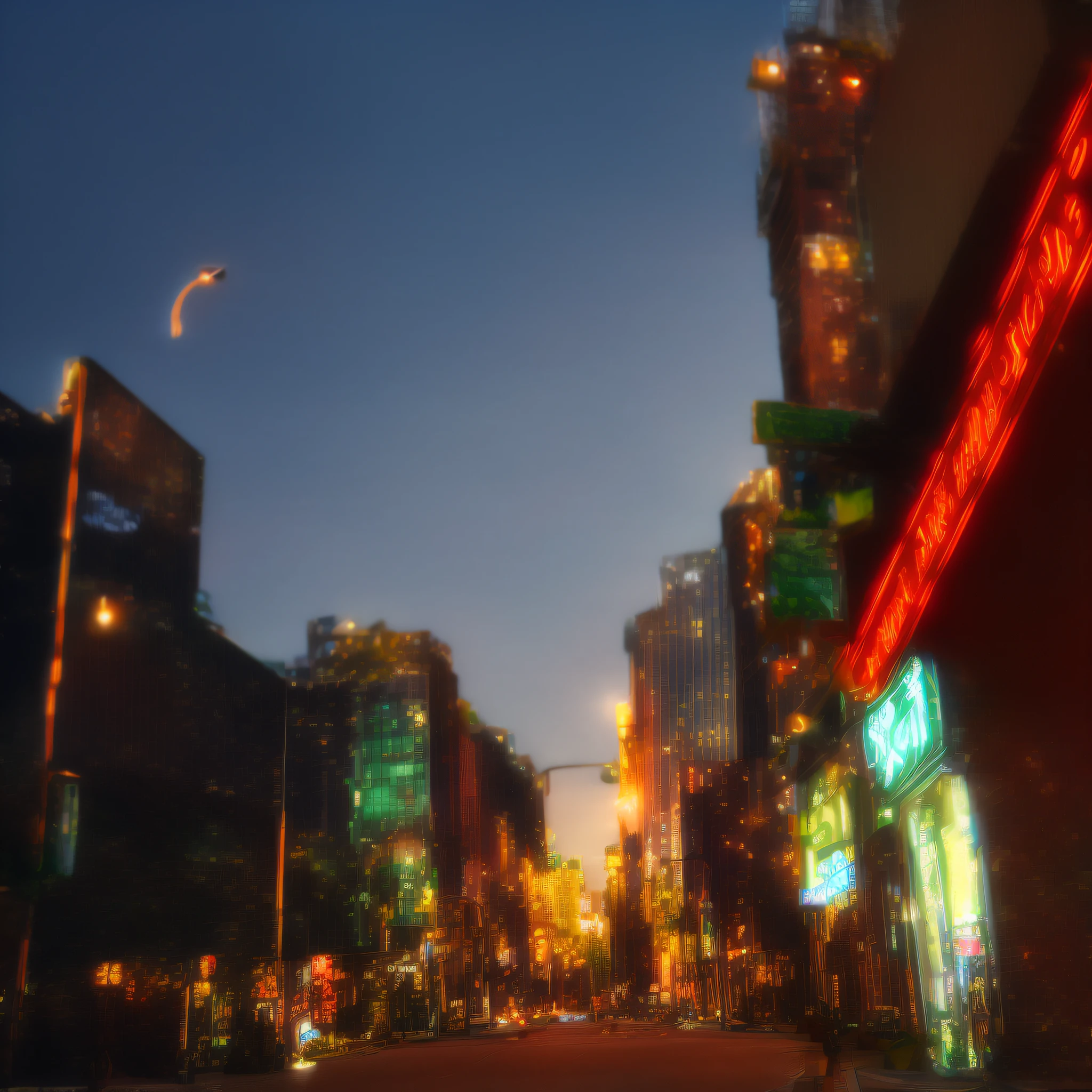 Night view of city streets with neon signs and buildings, night time footage, it's night time, f / 1. 9 6. 8 1 mm ISO 4 0, in city street at night, night photo, night shot, Night view, City, taken with the best dlsr camera, during night, neon lights above shops, wide angle photo