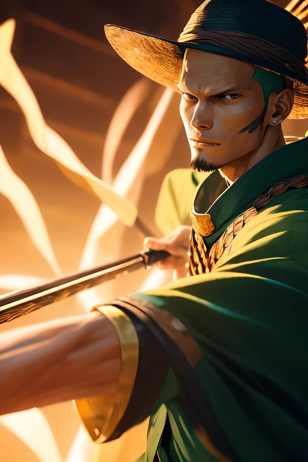 (extremely detailed 8k wallpaper) of zoro