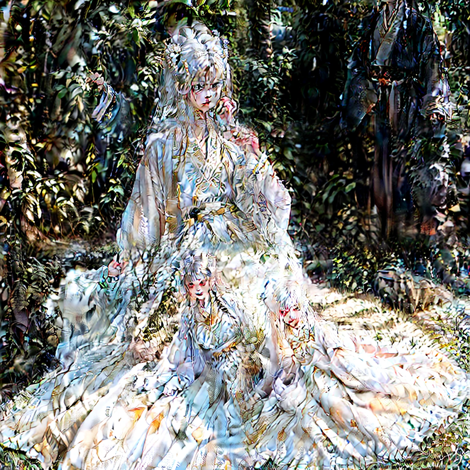 Libido boy,white color hair,Golden eyes,long whitr hair,Snake pupils,robe,white clothes