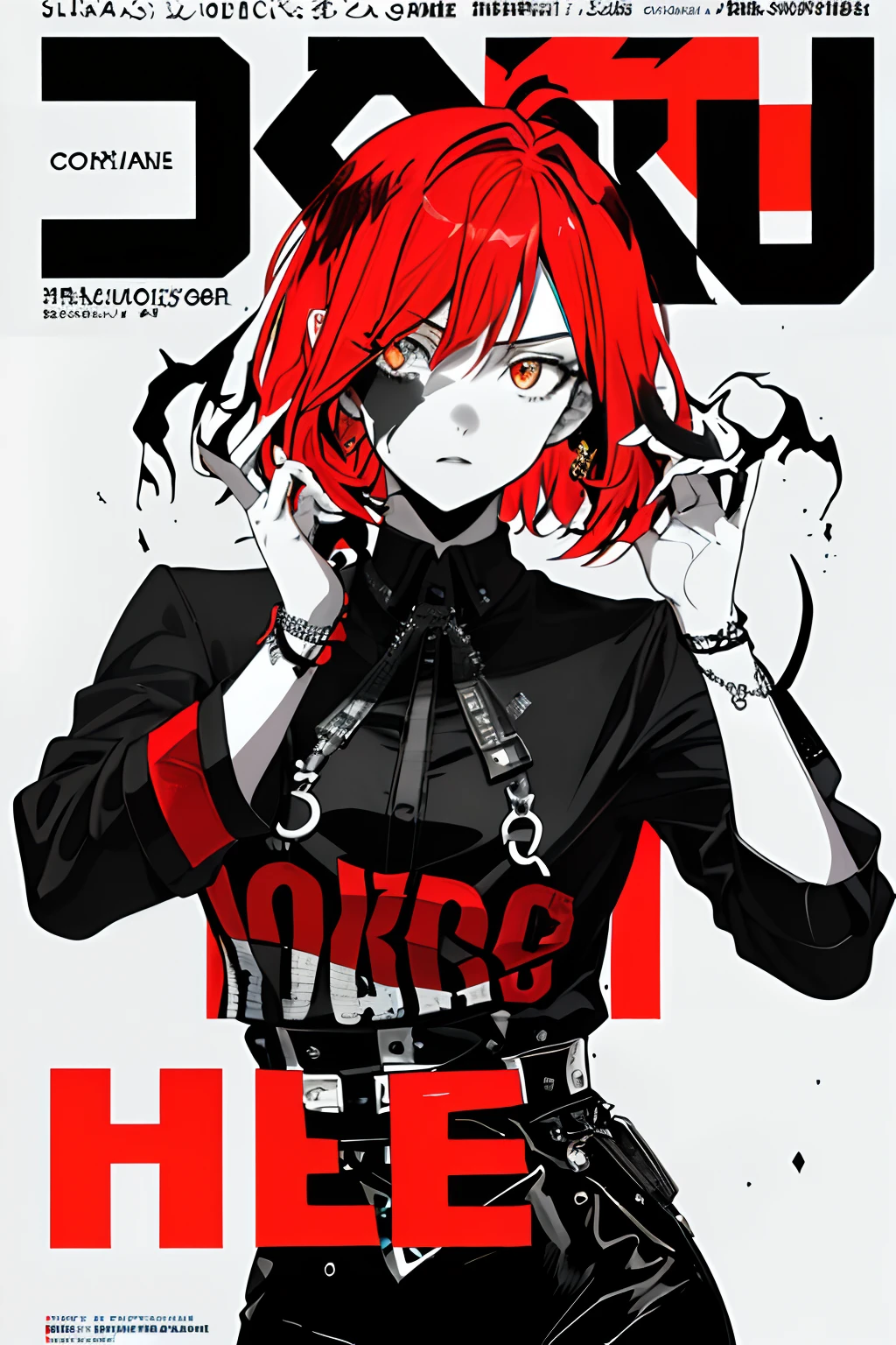 ((((dramatic))), (((gritty))), (((intense))) film poster featuring a young woman as the central character. She stands confidently in the center of the poster, wearing a stylish and edgy outfit, with a determined expression on her face. The background is dark and gritty, with a sense of danger and intensity. The text is bold and attention-grabbing, with a catchy tagline that adds to the overall feeling of drama and excitement. The color palette is mainly dark with splashes of vibrant colors, giving the poster a dynamic and visually striking appearance,tachi-e
(magazine:1.3), (cover-style:1.3), fashionable, woman, vibrant, outfit, posing, front, colorful, dynamic, background, elements, confident, expression, holding, statement, accessory, majestic, coiled, around, touch, scene, text, cover, bold, attention-grabbing, title, stylish, font, catchy, headline, larger, striking, modern, trendy, focus, fashion,