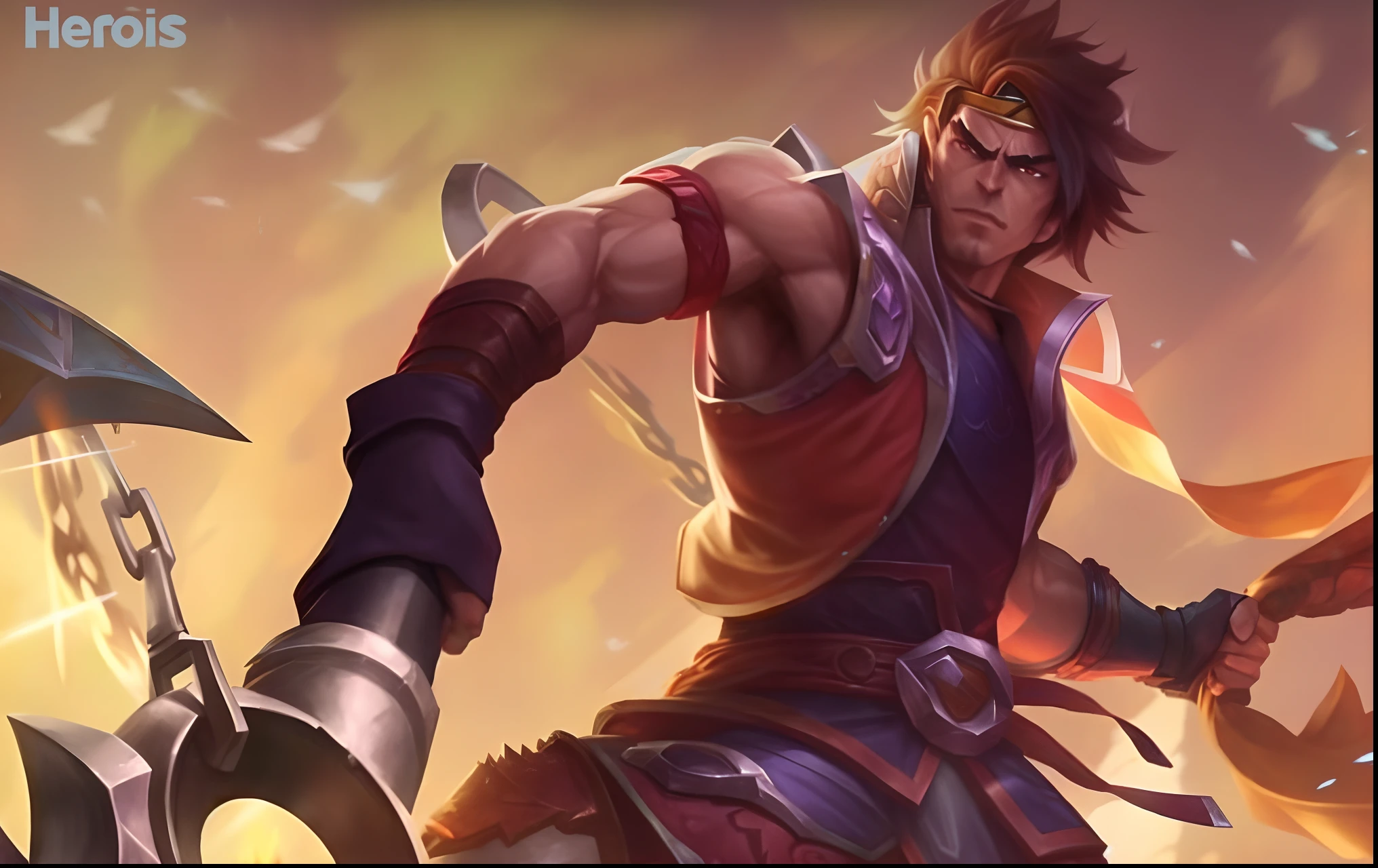 um close up de uma pessoa segurando uma espada e uma espada, Sylas, Bian Lian, Personagem de League of Legends, Jayce Arcano, Arte do personagem de League of Legends, Wukong, barret frymire, Zenra Taliyah, Naranbaatar Ganbold, Fenda Selvagem, Splash Art Oficial, Arte Splash, Ezreal (Liga das Lendas