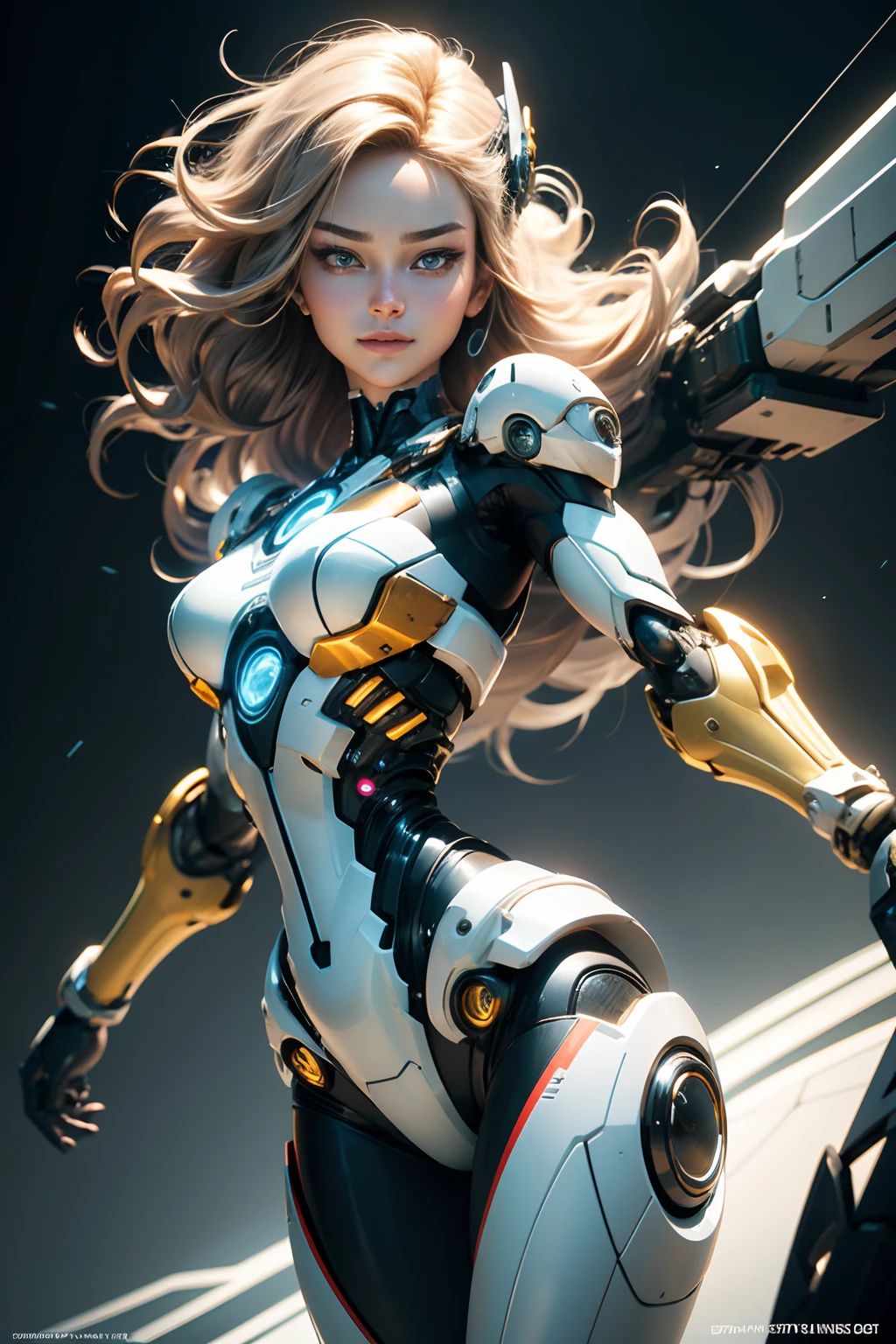 A Pixar 3D rendering of a cyborg beauty with gorgeous hair, mesmerizing eyes, beautiful smile, posing for a photo, inspired by the works of Pixar artists. Clean lines and smooth surfaces give a modern touch. Balanced color temperature emphasizes her harmonious blend of human and machine features. Soft, even lighting showcases her captivating expression. --v 5 --stylize 1000