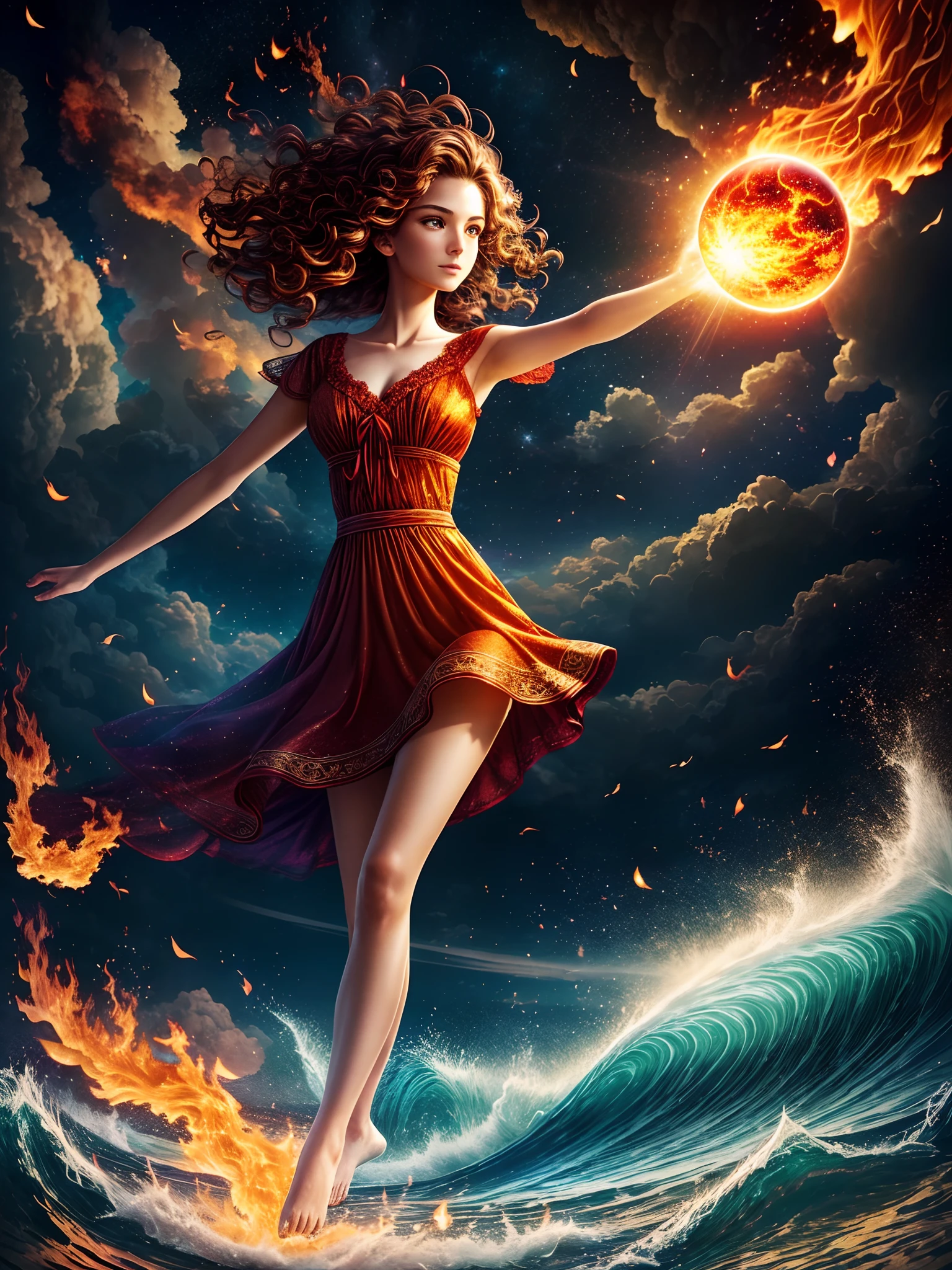 (masterpiece:1.1), (best quality:1.2), (artwork:1.1) of (real adult catgirl in light nightdress, dynamic pose:1), skinny, thin legs, thin hips, crepuscular rays, (scenic, floating short hair, tender, natural skin, upper body, tall), (crisp:1.1), (ultra detailed, ultra detailed cg background), full body colorful tattoo, firestorm, centered, colorful, glowing, (depth of field), wavy hair, finely detailed, (edge detection:1), (120mm), beautiful eyes, (intense lighting:1.1), (ultrasharp), fine art, creative, face, bokeh, photographed on a Fujifilm GFX 100S, macro lens, orange, cold blue, fireball, engulfed in flames, flight, sunny, dynamic, physics, sky, lava, moons, shockwaves, red-hot, magic, wizardry, spheres, concentric