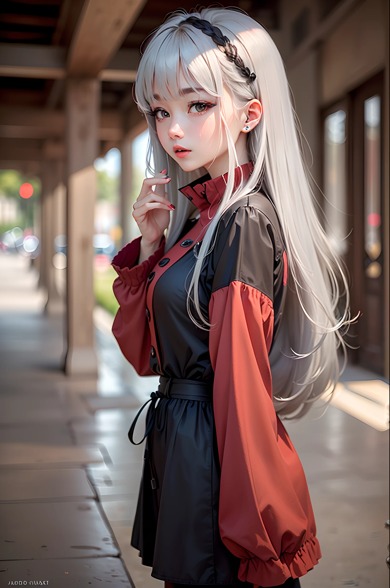Gray hair red