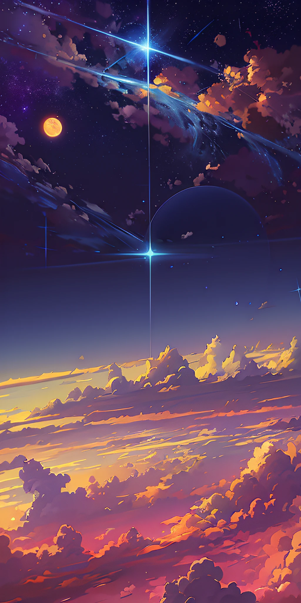 anime anime wallpaper，You can see the sky and stars，Cosmos Sky， Anime art wallpaper 4 K， anime art wallpaper 4k， Anime art wallpaper 8 K， Anime Sky， amazing wallpapers， Anime wallpapers 4 k， anime wallpaper 4k， 4k anime wallpaper， Cyril Rolando， Anime background art，a color