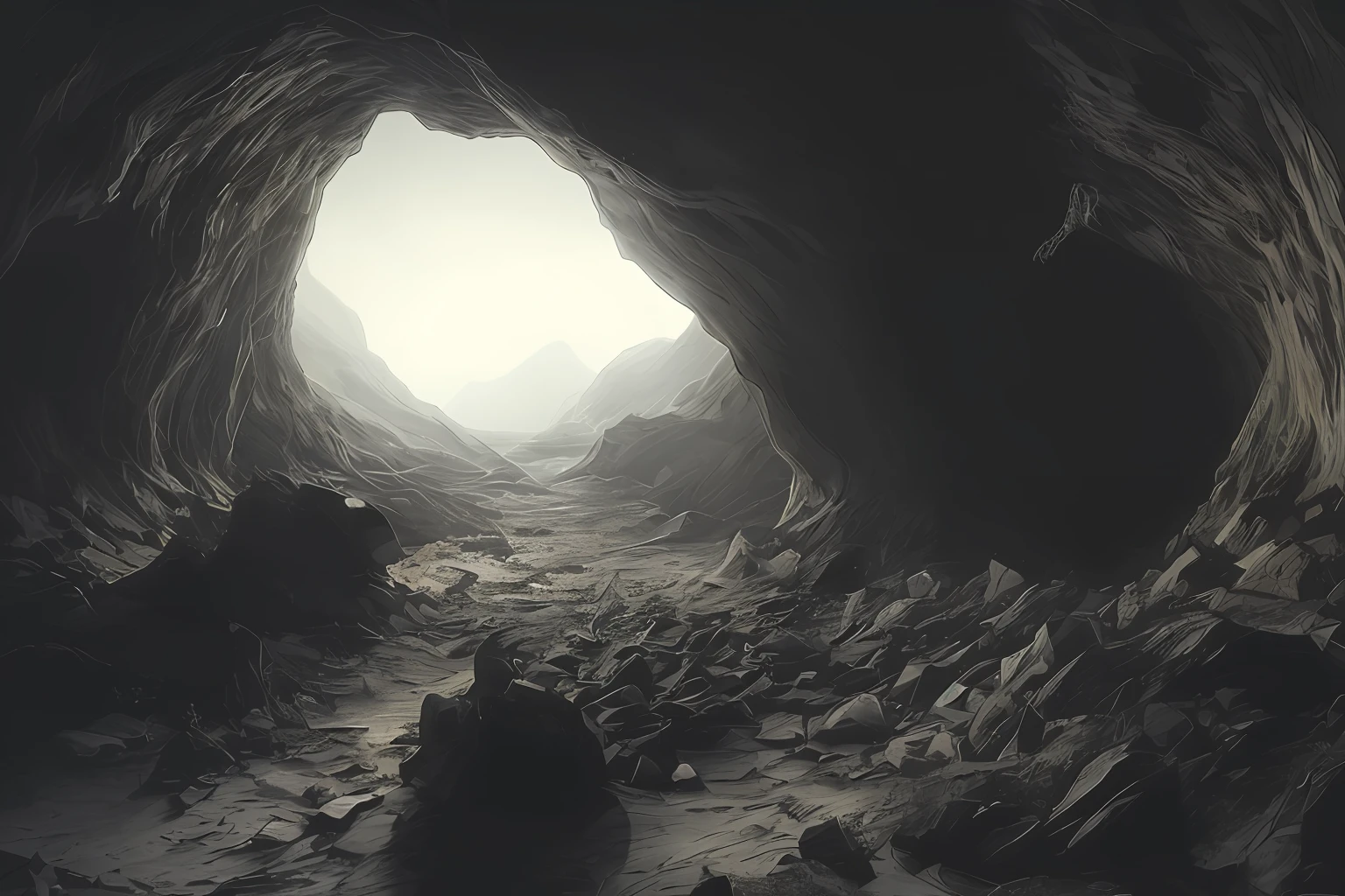 A dark cave