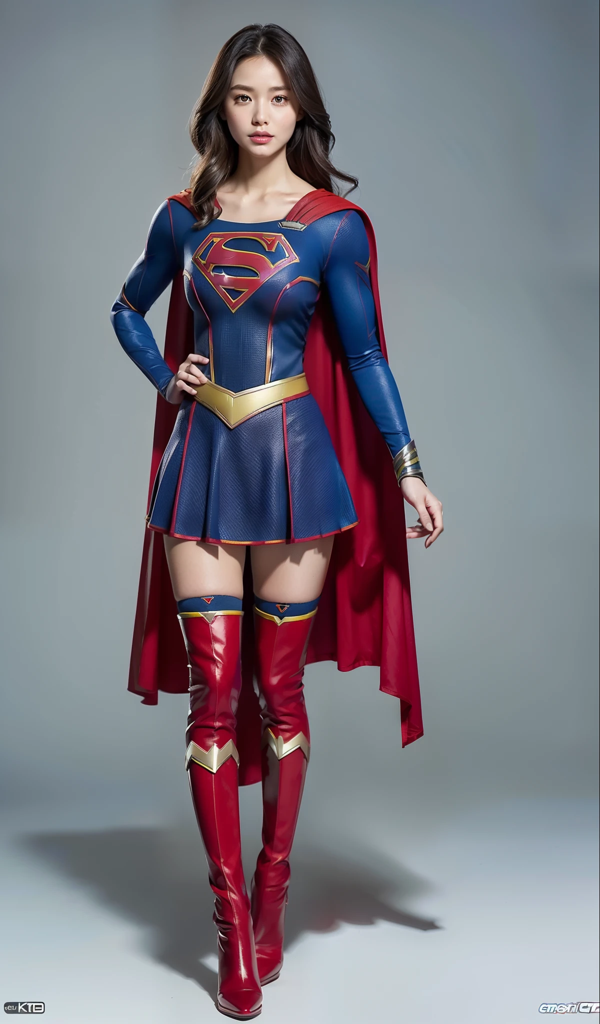 no background、short hair、supergirl costume、Snug costume、(((stretch your legs、tall、Legally express the beauty of your smile)))、((((Get the most out of your original images)))、(((supergirl costume、torn、Tattered、being destroyed)))、(((beautiful hair)))、(((I'm in pain)))、(((Legs must be worn with black tights)))、(((must wear red boots、being destroyed)))、((Highest image quality、8K))、((highest quality、8K、masterpiece:1.3))、(((keep background )))、clear focus:1.2、beautiful woman with perfect figure:1.4、Full of scars、bloody、full of blood、slender abs:1.2、wet body:1.5、Highly detailed face and skin texture、8K