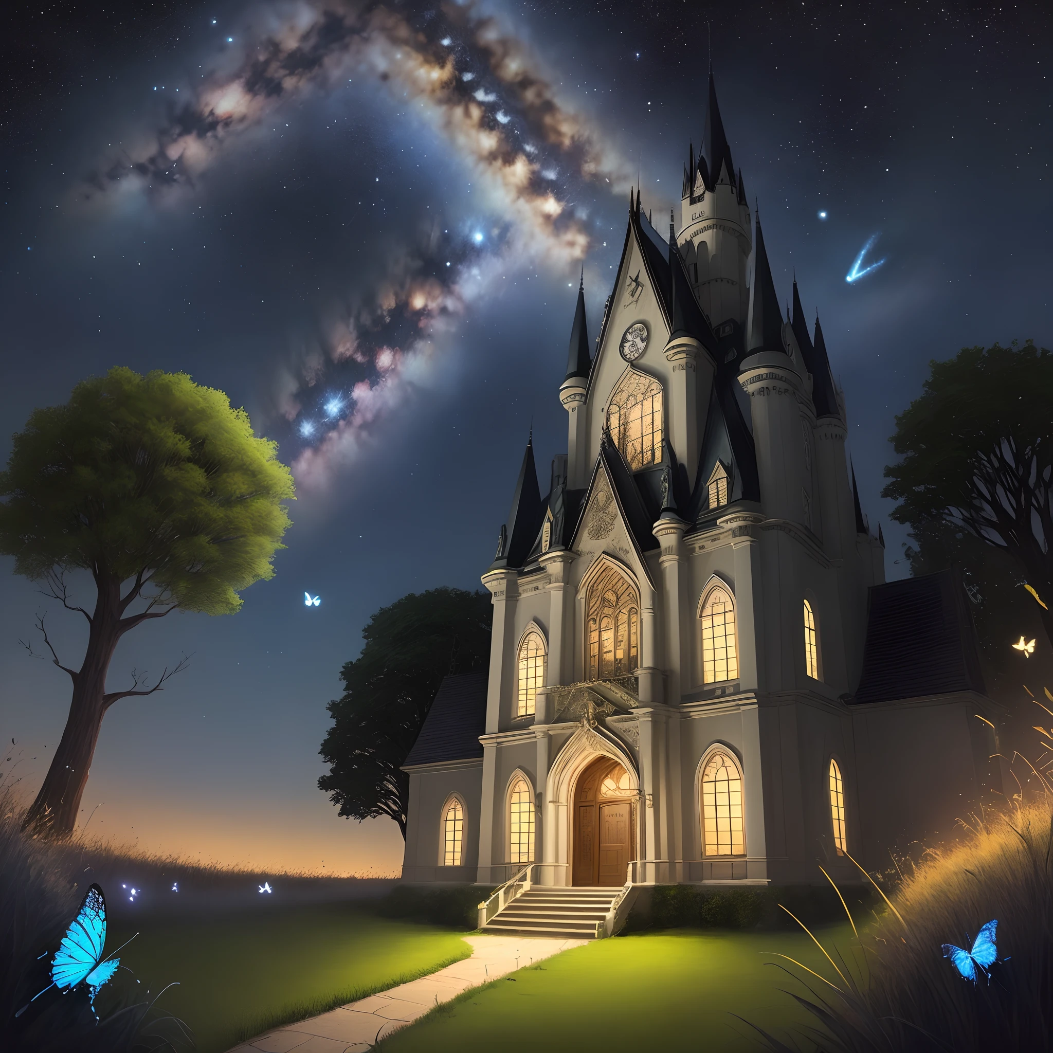 The feeling of dreams,
Night party
The crow turns into a magician
Ants are butterflies
Butterflies are beetles
Beetles are dragonflies
Dragonflies are fireflies
Big trees become castles
The grass turns into the Milky Way
The Milky Way is blue sky and white clouds
Dew is the star
At this time
Sparkling,Bright