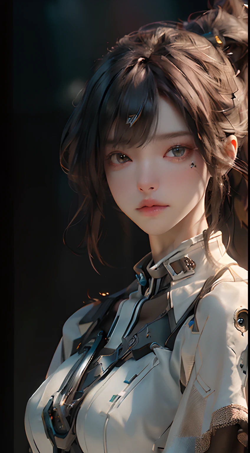 ((Best quality)), ((masterpiece)), (detailed:1.4), 3D, an image of a beautiful cyberpunk female,HDR (High Dynamic Range),Ray Tracing,NVIDIA RTX,Super-Resolution,Unreal 5,Subsurface scattering,PBR Texturing,Post-processing,Anisotropic Filtering,Depth-of-field,Maximum clarity and sharpness,Multi-layered textures,Albedo and Specular maps,Surface shading,Accurate simulation of light-material interaction,Perfect proportions,Octane Render,Two-tone lighting,Wide aperture,Low ISO,White balance,Rule of thirds,8K RAW,