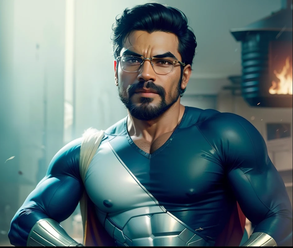 Ram Charan as superhero,realistic,extremely detailed,cinematic,--v5