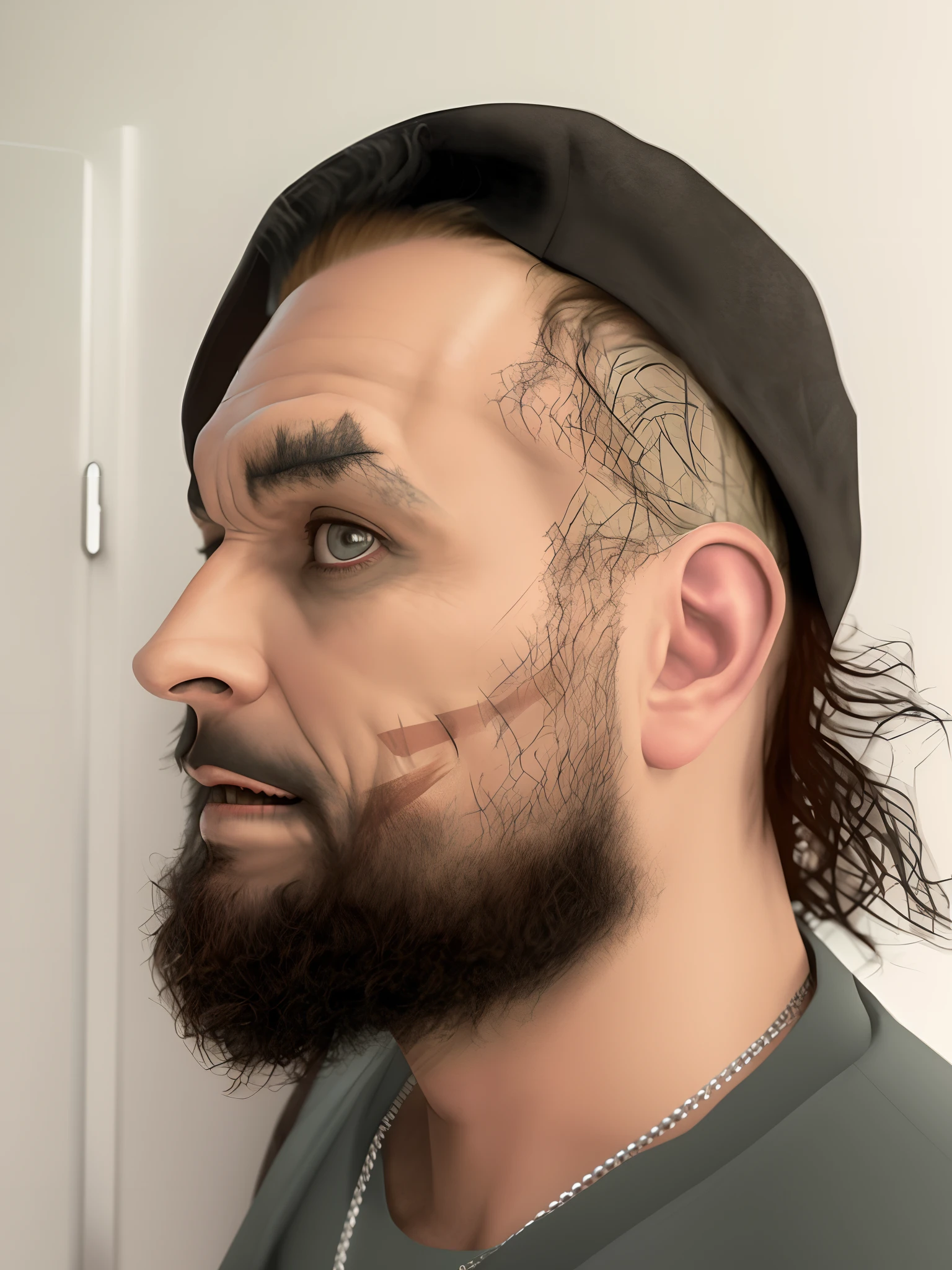 Voyeuristic side view through window, voyeuristic shoulder level shot, ultra detail photo of the notorious villain, Joker in the dark knight, Joker in the room, voyeuristic view into the room through window, shoulder level shot, highly detailed, hyper realistic, octane render, unreal engine, 8k resolution