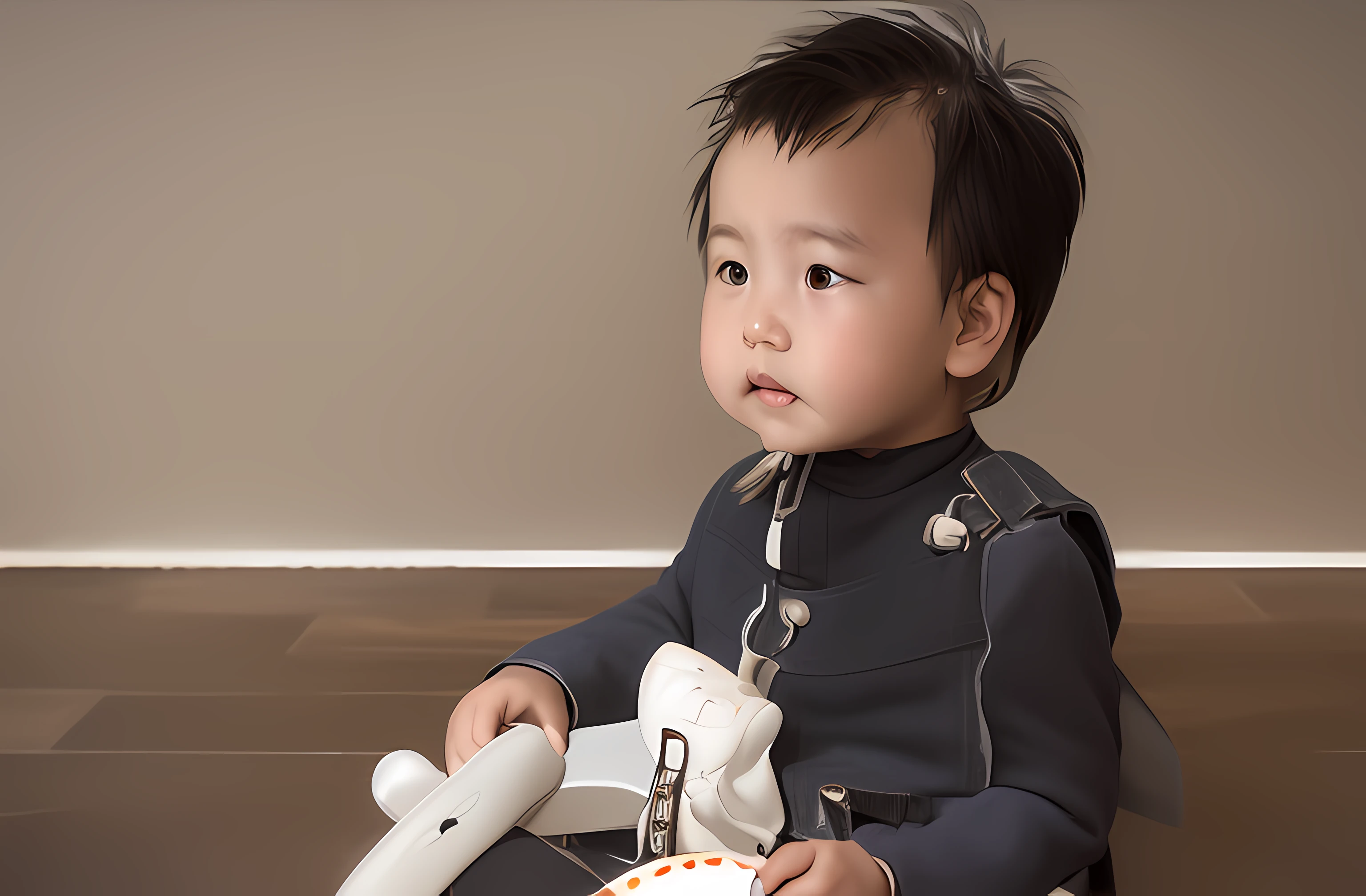 there is a sitting on the floor with a toy, close up portrait shot, young cute wan asian face, younose up portrait shot, Portrait image, close - up portrait shot, portrait shooting, commercial photo of toys, curious expressions, Beginner, Intense expression, Cute boy, Child Serious en, closeup portrait, Innocent look. rich and vivid colors, toy photo,rich details,