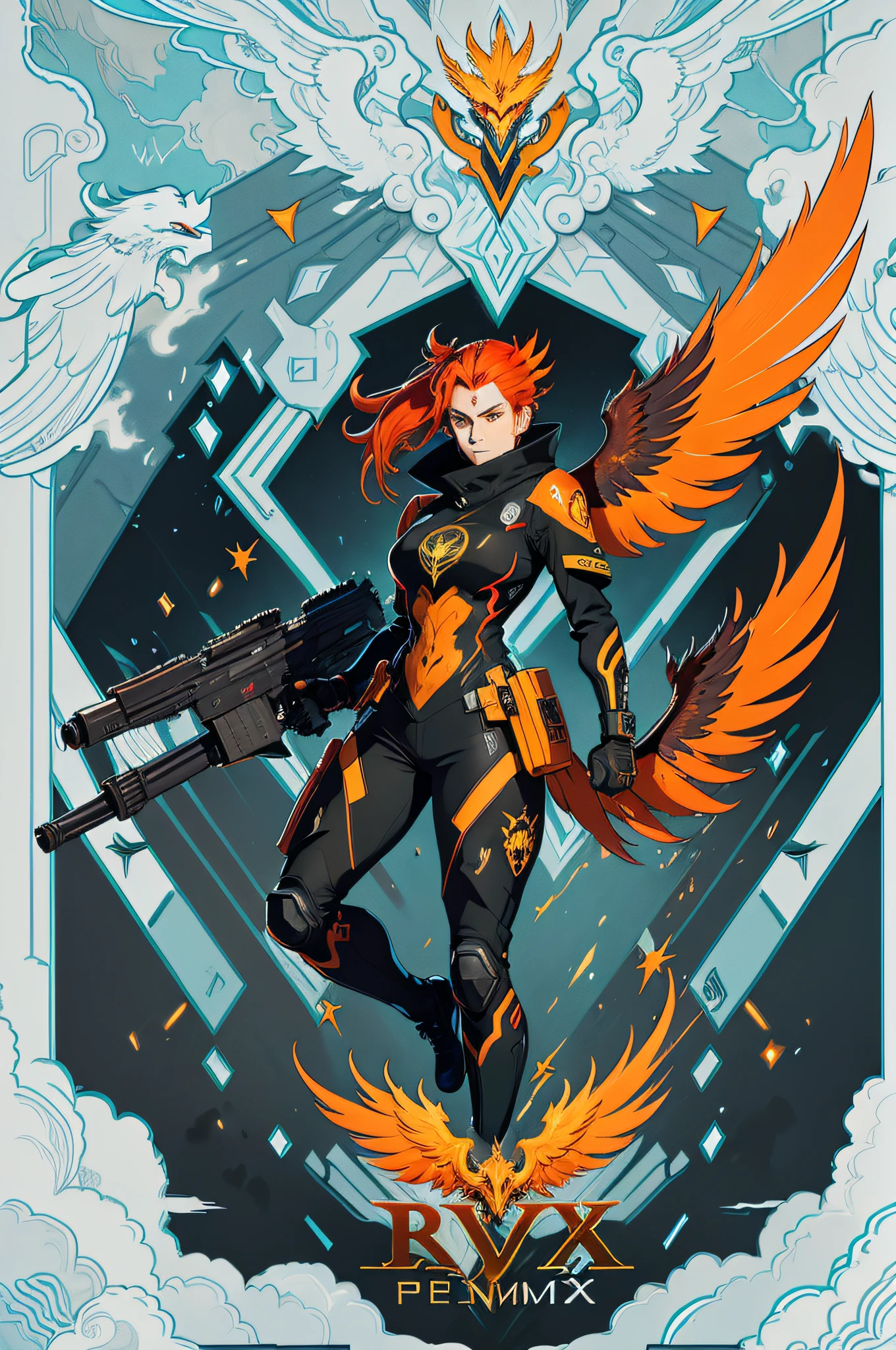 Team name: Phoenix
FPS game team emblem/icon
Emphasize seriousness and aggression
Transformation or specialized selection of animal form
Incorporate weapon-impression features
Emblem for a team
Abstract and simplified phoenix imagery (no strict requirement for a phoenix)
 Aggressive aesthetics
Menacing symbolism
Transformative animal motif
Futuristic weaponry
Intense color palette
Dynamic composition
Fear-inducing imagery
Mythic undertones
Team unity representation
Digital art style