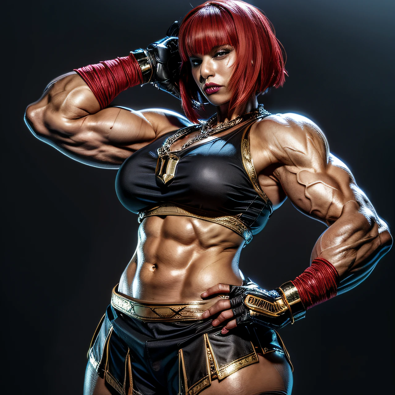 Marisa, cabelo vermelho curto, franja romba, maquiagem, olhos verdes, muscular, biceped, close up, sorriso,
Mattire, luvas sem dedos, black sports bra with gold trim, colar grande, legwear sem dedos, shorts de bicicleta, saia pequena, 4 K, cores brilhantes, arte conceitual, cinematic dramatic atmosphere, foco nítido, volumeric lighting, cinematic lighthing, studio quality, Kpop idol, Chanel, Dior, Hermes, textura de pele detalhada, textura de pano detalhada, rosto bonito detalhado, detalhes intrincados, Ultra Detalhado,(mulher musculosa, melhor qualidade)), ((obra-prima)), ((realista)), (detalhado), rosto detalhado, Linda mulher (20 anos de idade, cabelos longos e loira, olhos azuis) corpo definido, detalhado , usando tube dress supergirl suite,((( huge breasts)))(((1Mulher, seios grandes)))Arte Oficial, Unity 8k papel de parede, Ultra Detalhado, sozinho, 1st grade, , Sexy Decoration, finamente detalhado, qualidade, Rembrandt Lighting, (obra-prima:1.2), (fotorrealista:1.2), (melhor qualidade), (pele detalhada:1.3), (detalhes intrincados), Dramatic, ray tracing, lesbian, branca americana, (cabelo loiro), 21 anos, ( modelo, Seios enormes, liquido escorrendo,)
(insanamente detalhado, belo rosto detalhado, obra-prima, melhor qualidade)