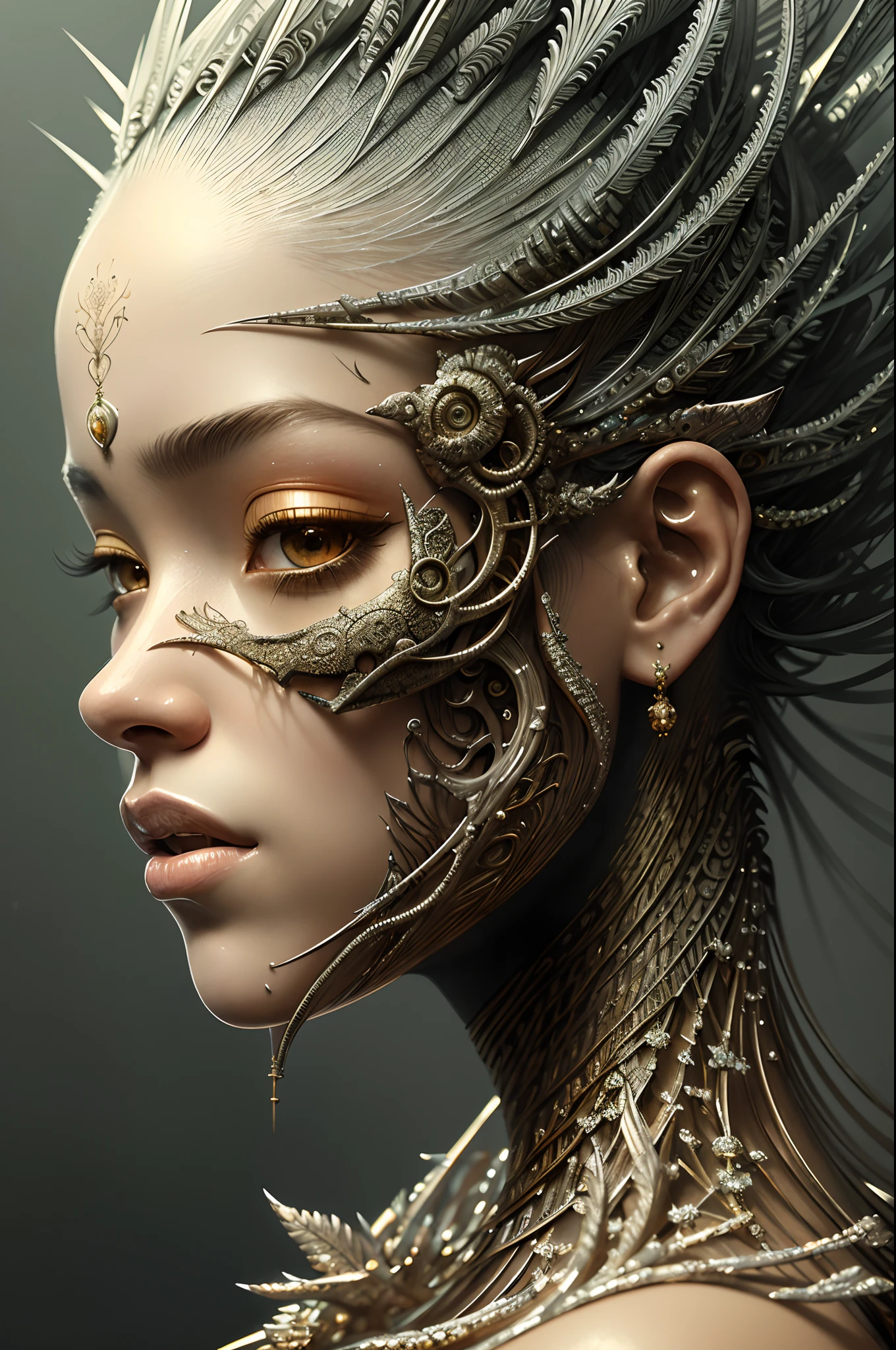 Portrait of a beautiful dark skin queen, heavenly, sexy fit body, insanely detailed and intricate realistic digital inspired by illustration by Yana Toboso, Ismail Inceoglu, Hayao Miyazaki, M.W. Kaluta and Yoshitaka Amano, a masterpiece, close-up, 32k resolution, trending on artstation, delicate, watercolor, soft, forest background, perfect composition, beautiful detailed intricate insanely detailed octane render trending on artstation, 32k artistic photography, photorealistic concept art, soft natural volumetric cinematic perfect light, chiaroscuro, award - winning photograph, masterpiece, oil on canvas, greg rutkowski, sf, intricate artwork masterpiece, ominous, matte painting movie poster, golden ratio, trending on cgsociety, intricate, epic, trending on artstation, by artgerm, h. r. giger and beksinski, highly detailed, vibrant, production cinematic character render, ultra high quality model