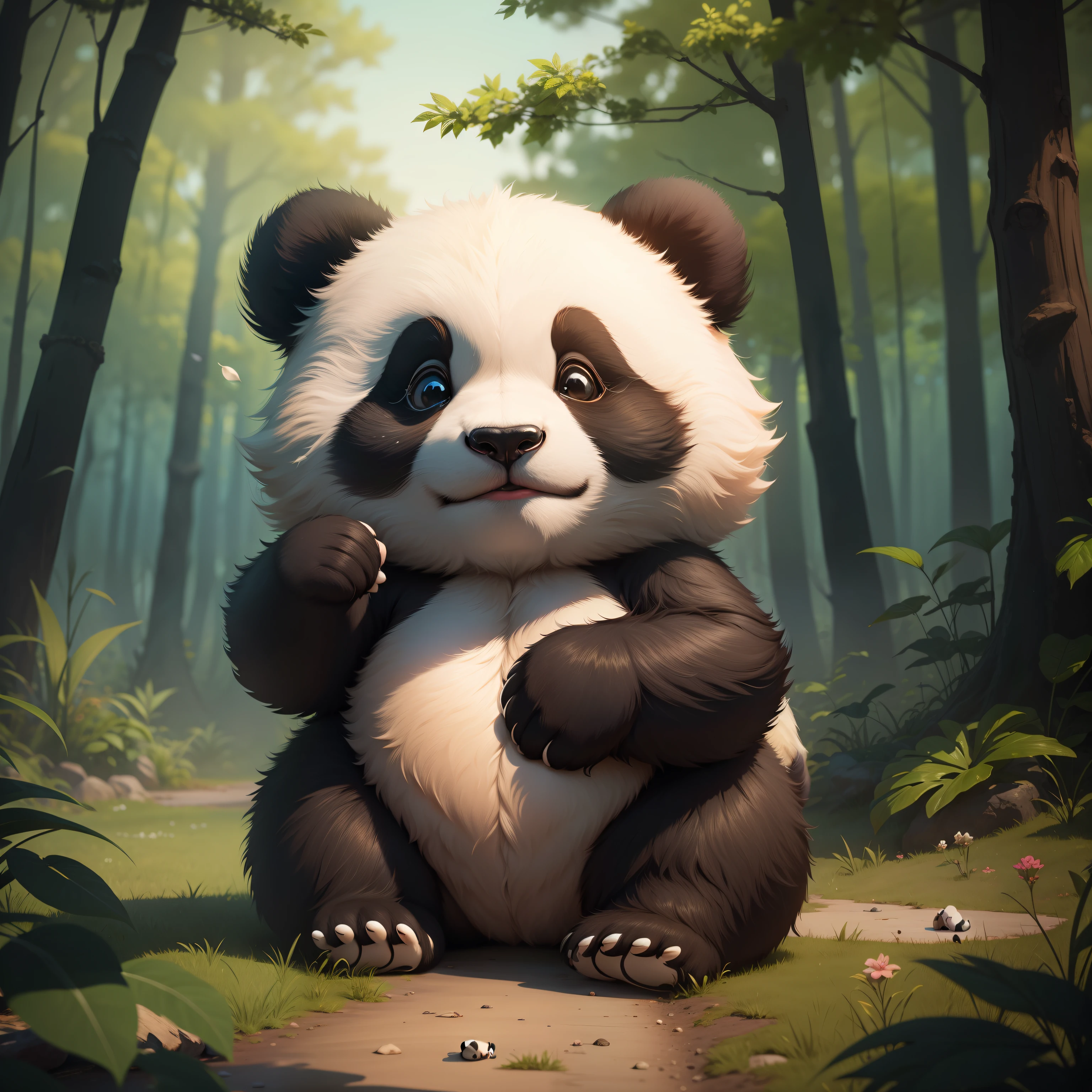 Cute panda in nature wallpaper for mobile quality is 8k
