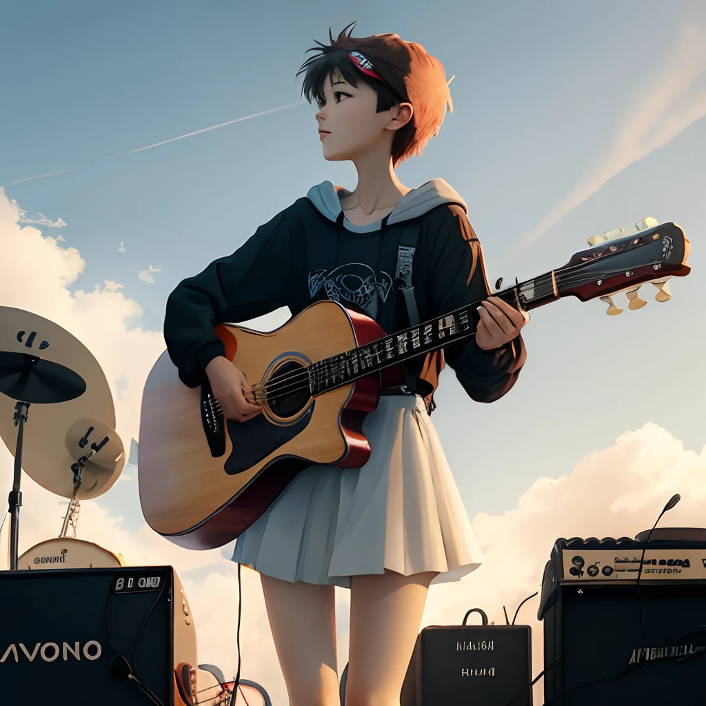 A Evangelion with a guitar