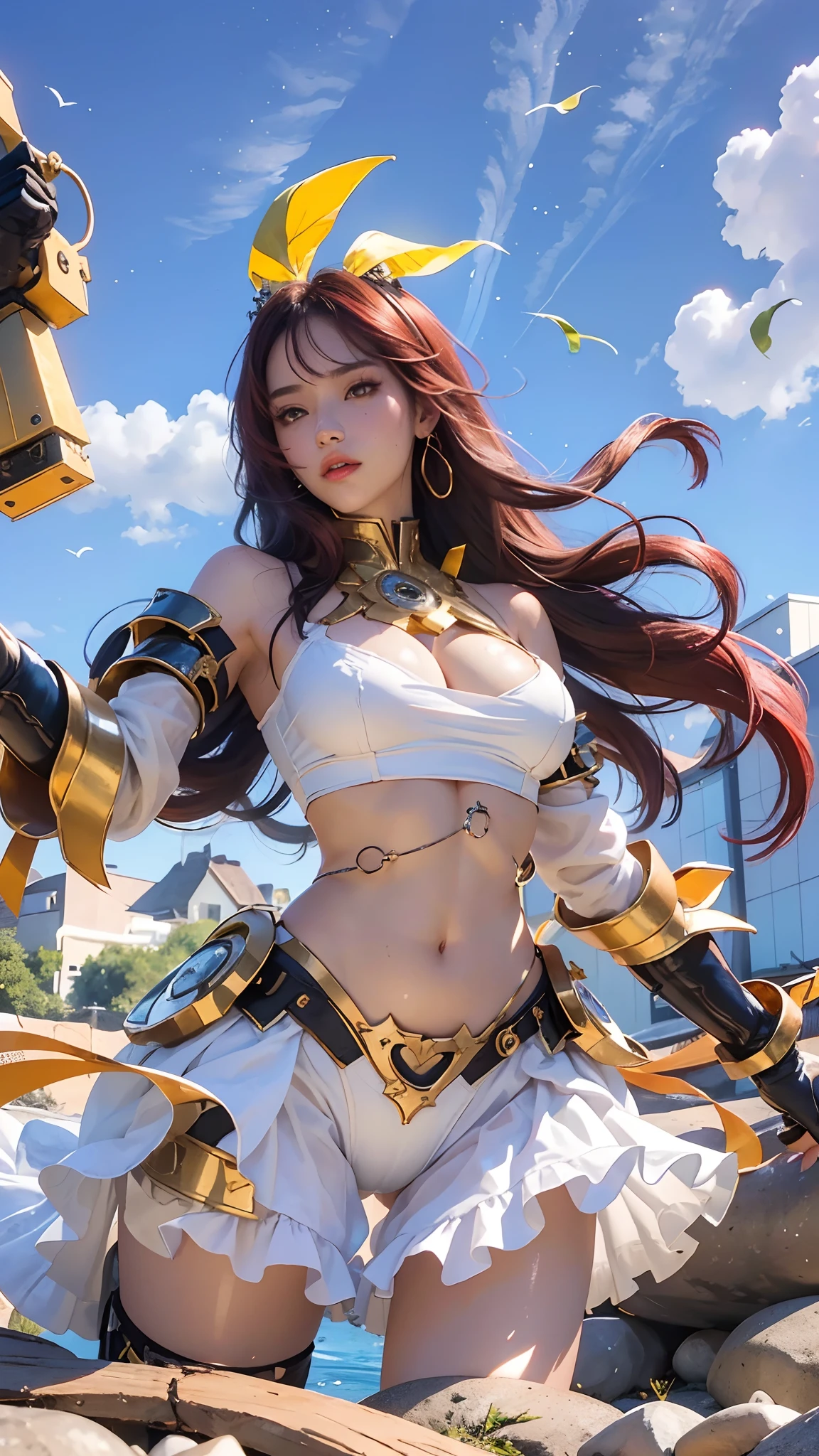 (Masutepiece: 1.3), (maximum resolution: 1.2), (Ultra HDTV: 1.2), cinematic lighting, 8K resolution, Eye and skin detail, detailed facial features, , ( Sharp focus: 1.2）, (Face focus: 1.2) , Perfect style, Beautiful, sharp face, Anatomically accurate, Highly detailed skin and face structure, Eye detail, Double eyelids, Thin eyebrows, Glitter eyeliner: 1 Natural cheeks, Glossy skin, White skin: 1.2, (Lip gloss: 1.4), 、 (Shy look: 1.2), Skin and face texture detail, Detailed eyes, Double eyelids, Natural cheeks, , Glossy lips: 1.4, Protruding cleavage、（Large sperm count in breast: 1.4） （Large sperm count in thighs: 1.2） 、 blushing、shy、impatience、frustration、fear of embarrassing glaresknees open、open legs、masturbation behavior、chest stroking、white lingerie、black bra、shiny small flower necklaces and ears Socks Long、Sweating Thighs、Transparent Underwear、 20 years old, Neat and Clean Woman、Red Hair、Colored Hair、Short Hair, Big Tits, Upturned, Floor Sitting, Bedroom、(Complete Maid Outfits) perfect: 1.5)、short white hair
