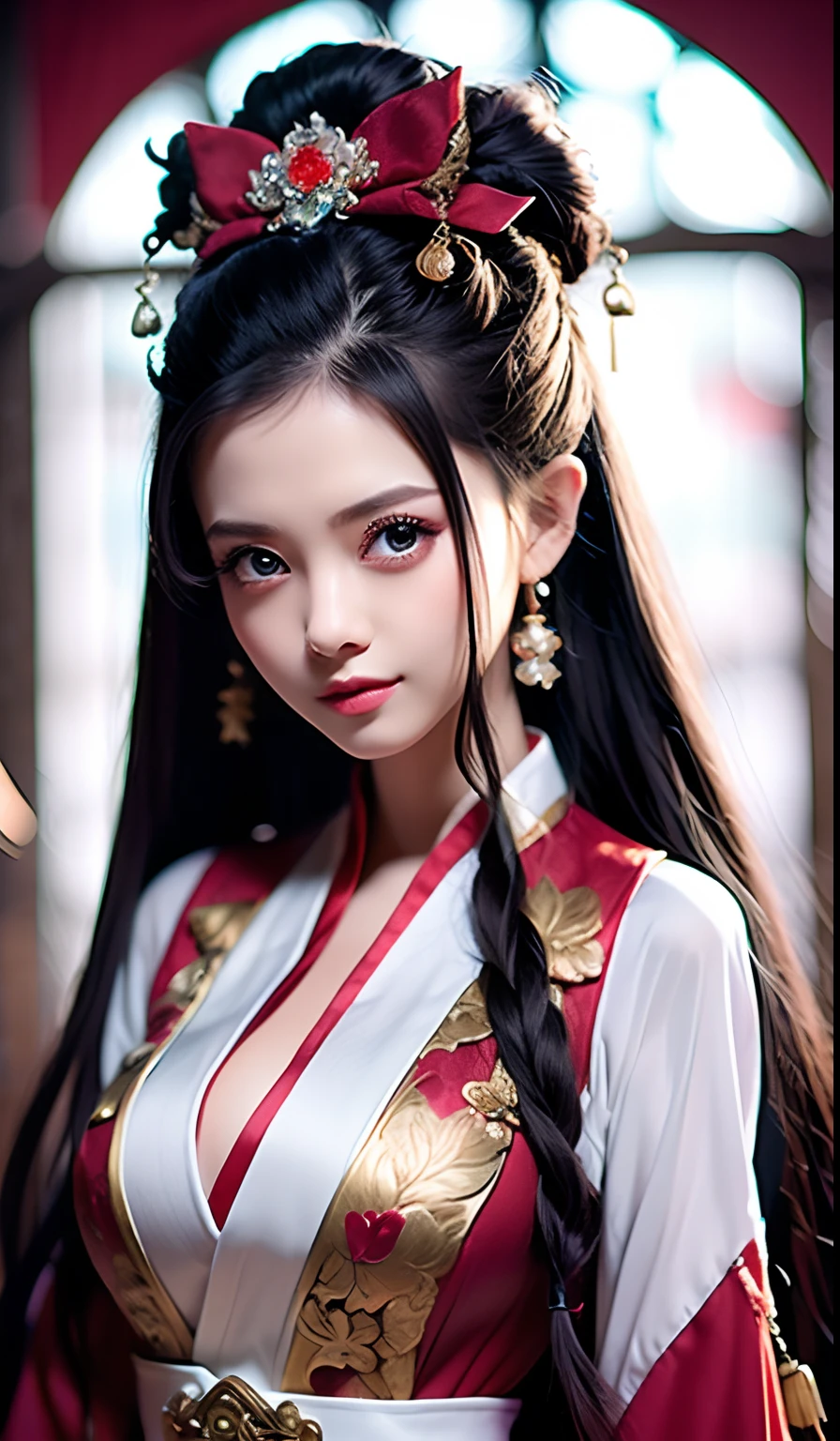 Best quality, A high resolution, 1girl, china dress, Super beautiful face, super beautiful eye, Super beautiful hair Super beautiful face,Super beautiful eyes,Super long hair works best with a sea of flowers background