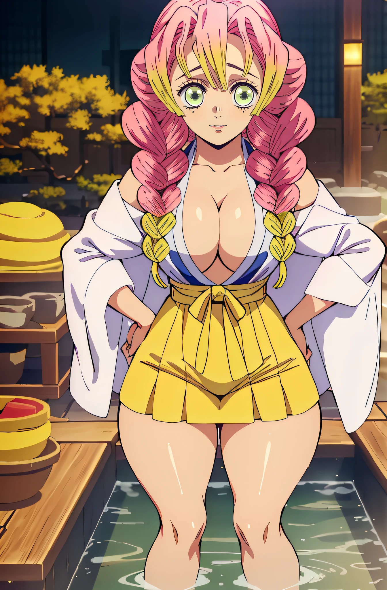 (obra maestra, mejor calidad), 1chica, MitsuriKanroji, bathing, ASS