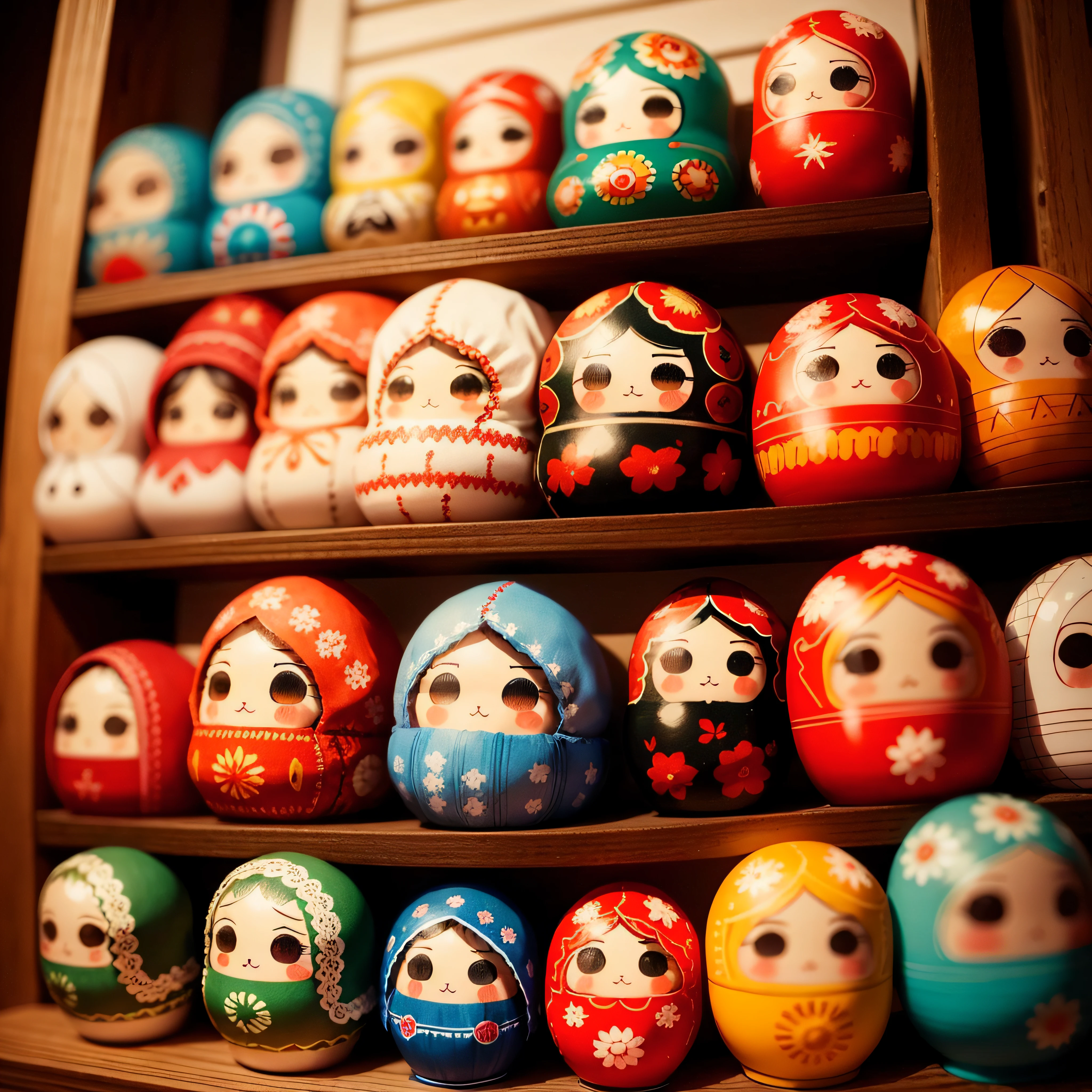 Russian matryoshka, doll set, 7 miniatures, great light --auto