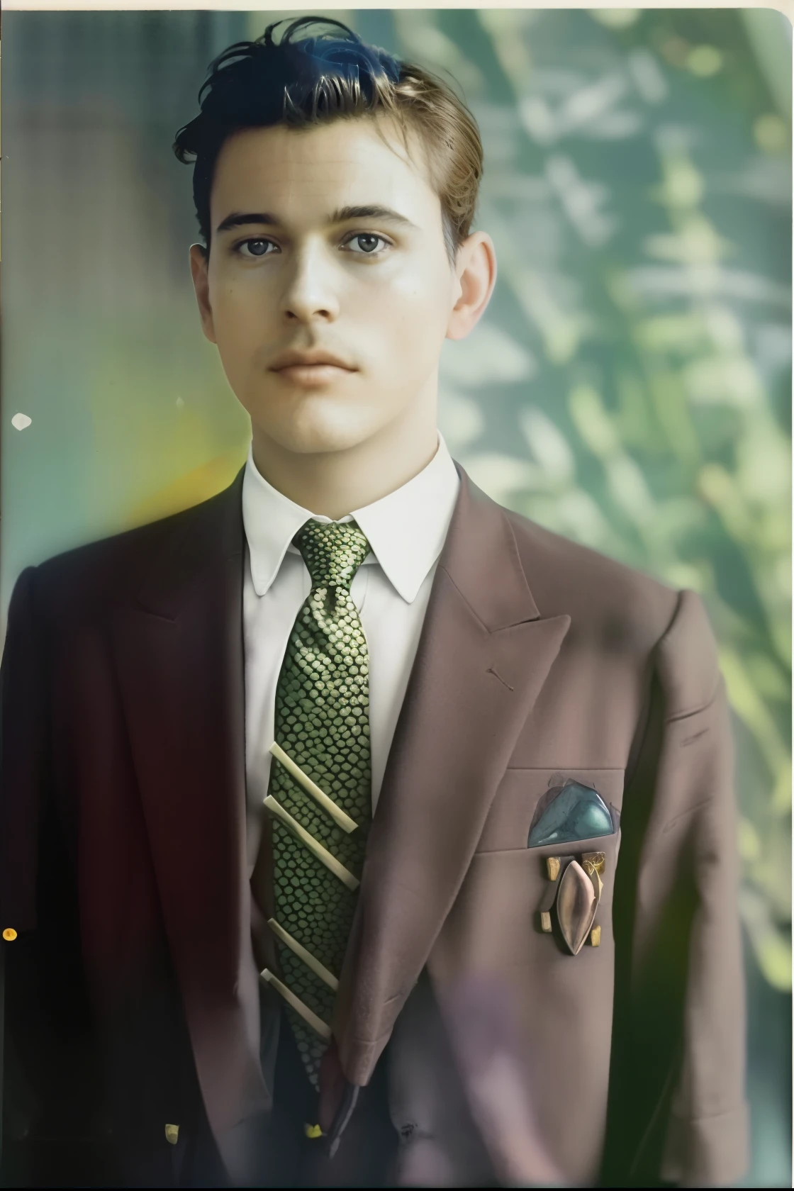 Foto de um homem de terno e gravata, fotografia colorida antiga, fotografia colorida, uma foto colorida, foto colorida, foto colorida antiga, hand - tinted, colorido, colorized photon, foto colorida, autochrome pearl portrait, fotografia de baixa qualidade, fundo colorido, fotografia antiga realista, fotografia retrato colorido, cor restaurada, colorido