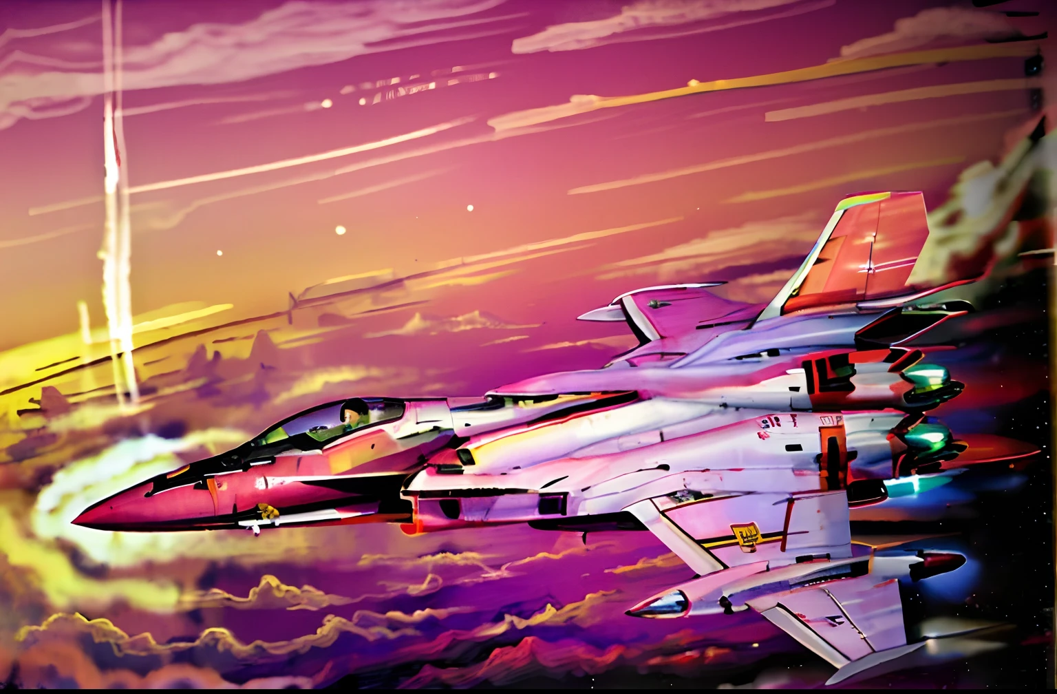 fighter jets, Planes, Sunset, Military, Sci-fi warrior, White plane, Forward-swept wings, future-tech, 巨作