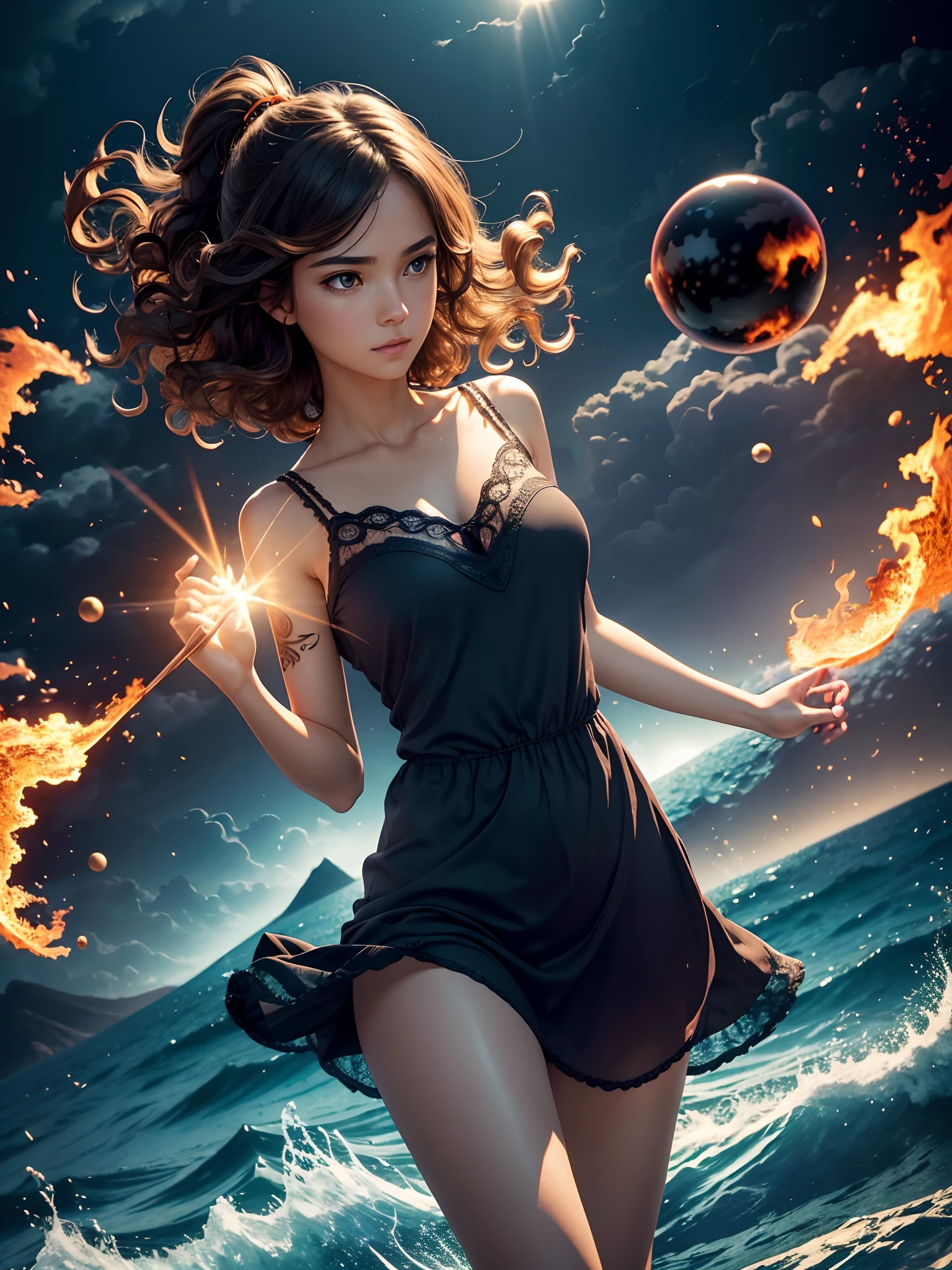 (masterpiece:1.1), (best quality:1.2), (artwork:1.1) of (real adult catgirl in light nightdress, dynamic pose:1), skinny, thin legs, thin hips, crepuscular rays, (scenic, floating short hair, tender, natural skin, upper body, tall), (crisp:1.1), (ultra detailed, ultra detailed cg background), full body colorful tattoo, firestorm, centered, colorful, glowing, (depth of field), wavy hair, finely detailed, (edge detection:1), (120mm), beautiful eyes, (intense lighting:1.1), (ultrasharp), fine art, creative, face, bokeh, photographed on a Fujifilm GFX 100S, macro lens, orange, cold blue, fireball, engulfed in flames, flight, sunny, dynamic, physics, sky, lava, moons, shockwaves, red-hot, magic, wizardry, spheres, concentric