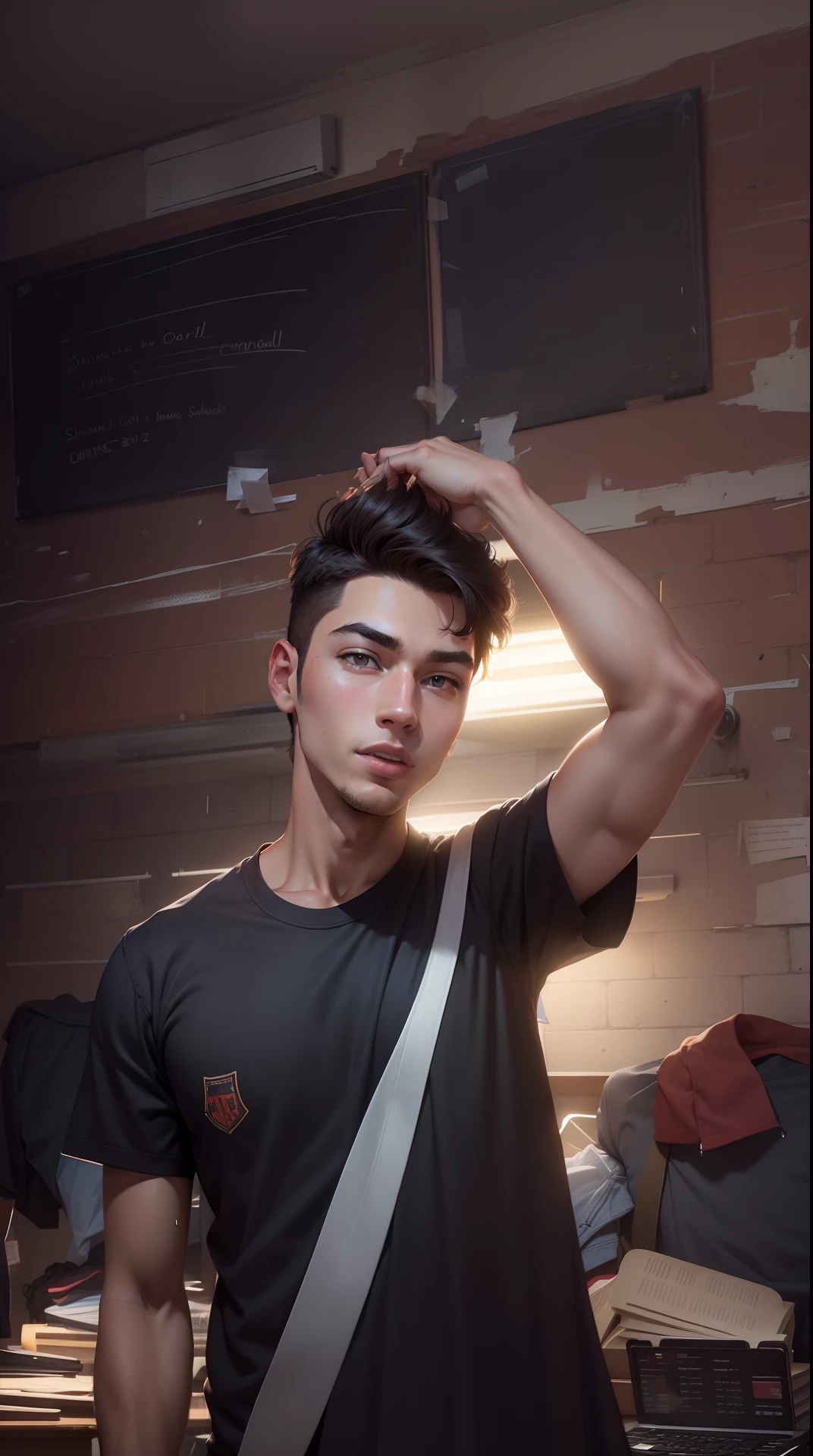 Handsome school background student animation ultra