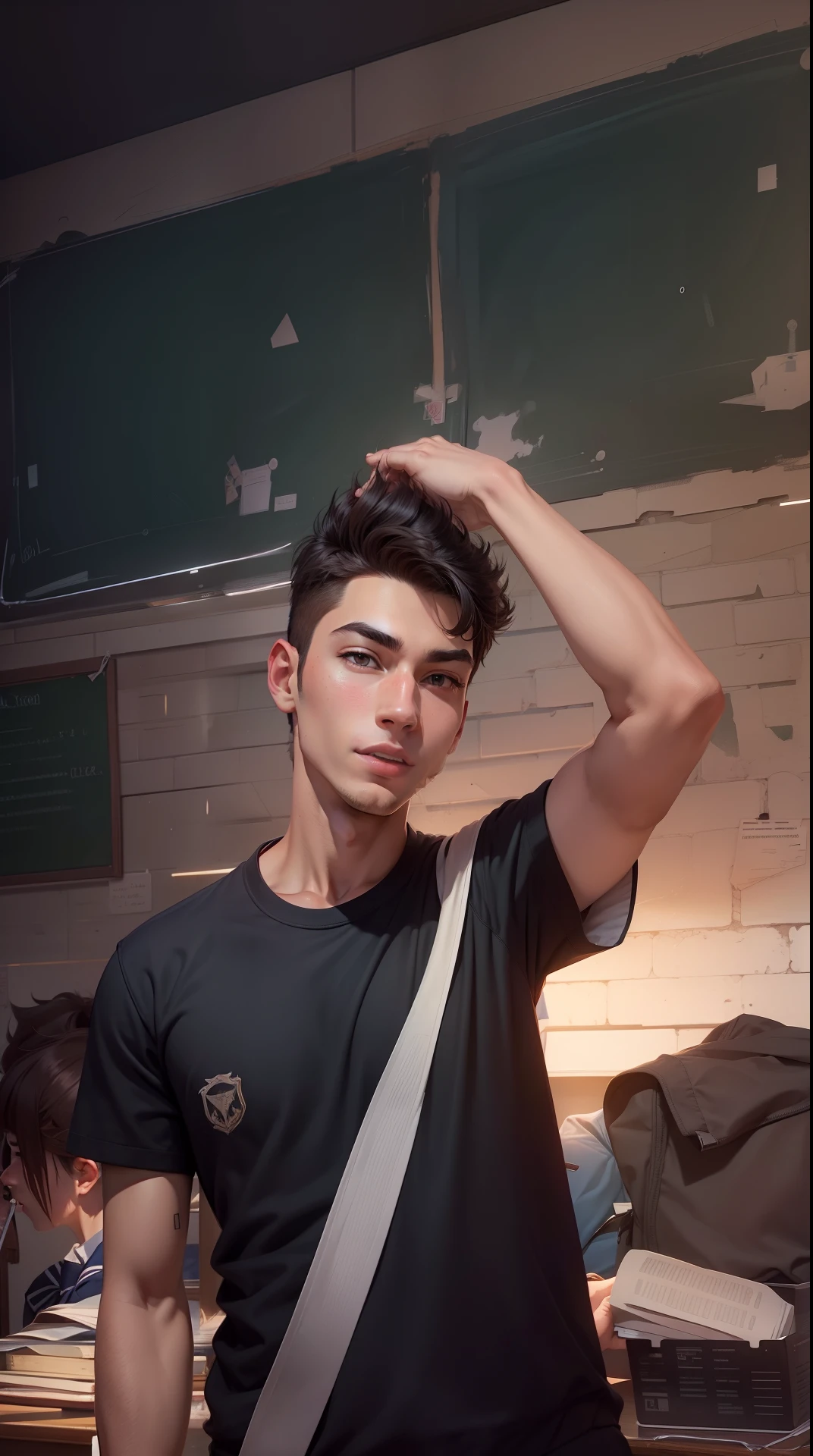 Handsome school background student animation ultra