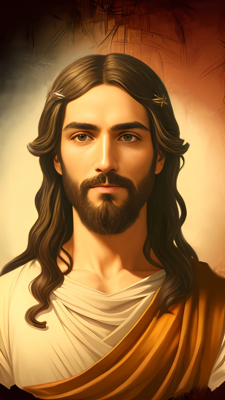 Jesus com cabelos compridos e barba vestindo uma camisa branca, Retrato de Jesus Cristo, Jesus Cristo, rosto de Jesus, jesus of nazareth, imagem do avatar, Jesus, Jesus Cristo em Mass Effect, Vestido como Jesus Cristo, Jesus Gigachad, O Senhor e Salvador, pintura digital renascentista, Rei dos Reis, by Hristofor Žefarović