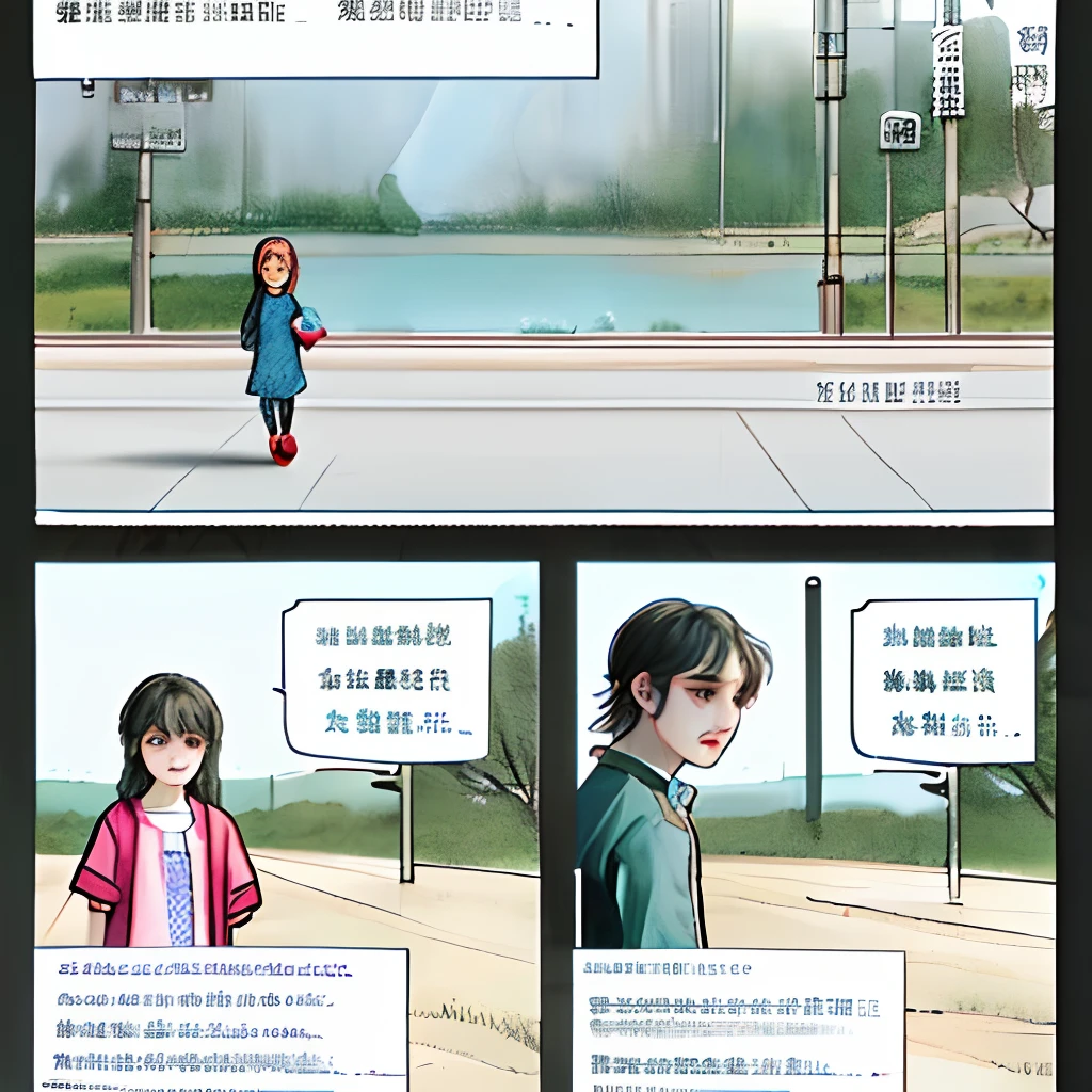 Four-panel comics,Storyboard one,A little girl in the village didn't know what she was looking for,Storyboard two,The girl cried,The third sister of the storyboard found her,Storyboard four,They went home together。