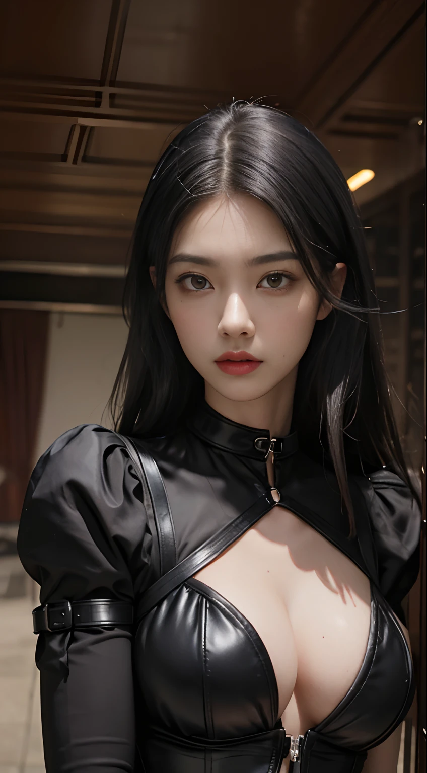 Angry Face, BDSM,slave,Rubber,Black Corset,Bondage,Collar,NSFW,((Best Quality, 8k, Masterpiece:1.3))), Crisp Focus: 1.2、(Layer Cut, Big:1.2),Beautiful Woman with Perfect Figure: 1.4、Slender Abs:1.2、Wet Body:1.5、Highly Detailed Face and Skin Texture、Detailed Eyes、Double Eyelids,Long Hair