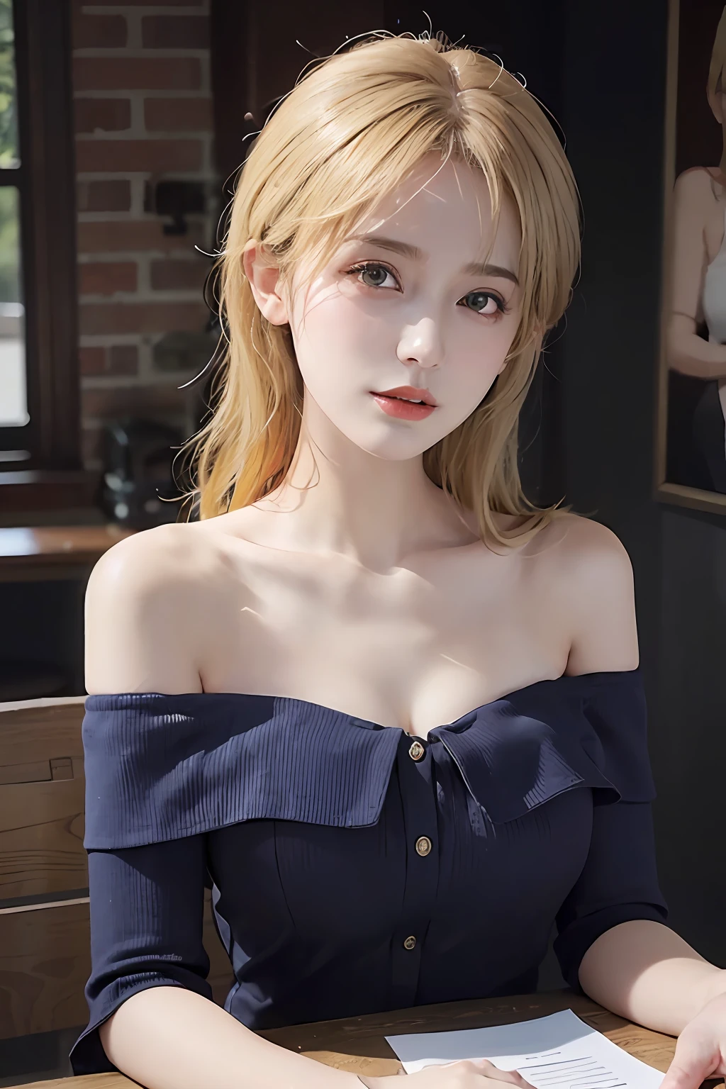 Masterpiece , (8k, RAW photo, photorealistic:1.25) ,( lipgloss, eyelashes, gloss-face, glossy skin, best quality, ultra highres, depth of field, chromatic aberration, caustics, Broad lighting, natural shading) looking at viewer with a serene and goddess-like happiness, blonde hair, sexy, blonde hair, blue eyes, realistic,photorealistic, close-up, short hair,(sweet smile),((closed mouth)),  looking at viewer,standing, simply background , beautiful eyes, (8 years old, youngish :1.2), baby face, flat chest, glossy skin, perfect, nsfw