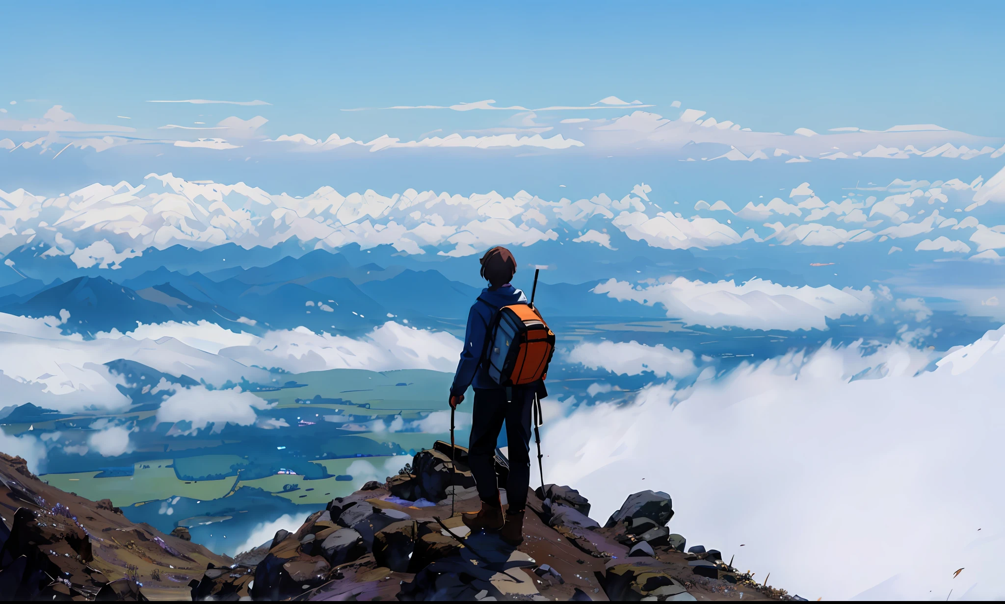 A wide landscape photo, (viewed from below, the sky is above, and the open field is below), a girl standing on a flower field looking up, (full moon: 1.2), (meteor: 0.9), (nebula: 1.3), distant mountains , Trees BREAK Crafting Art, (Warm Light: 1.2), (Firefly: 1.2), Lights, Lots of Purple and Orange, Intricate Details, Volumetric Lighting BREAK (Masterpiece: 1.2), (Best Quality), 4k, Ultra Detailed, (Dynamic Composition: 1.4), Rich in Detail and Color, (Rainbow Color: 1.2), (Glow, Atmospheric Lighting), Dreamy, Magical, (Solo: 1.2)