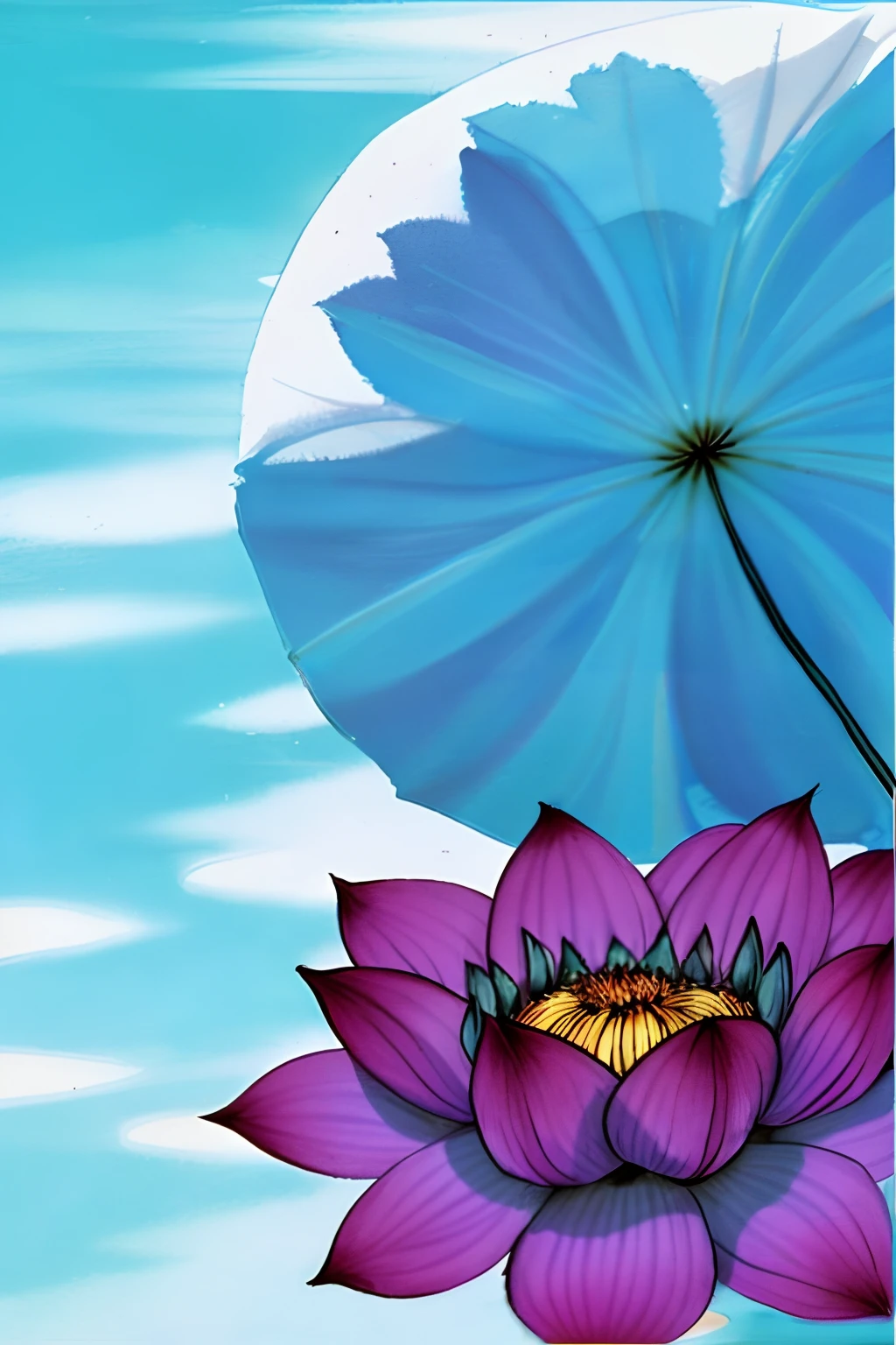 shukezouma, negative space, shuimobysim, (Minimalism:1) , lotus,