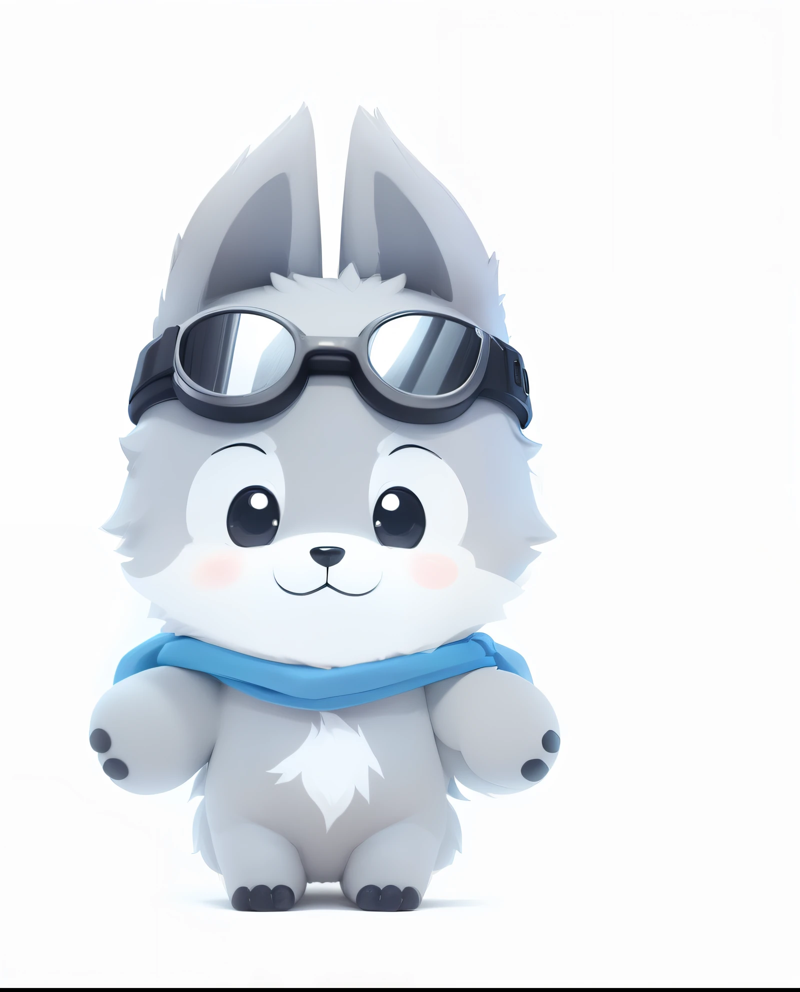 Cute cartoon little wolf,Refine lines,4k高清,stickfigure,unclear,Clean picture