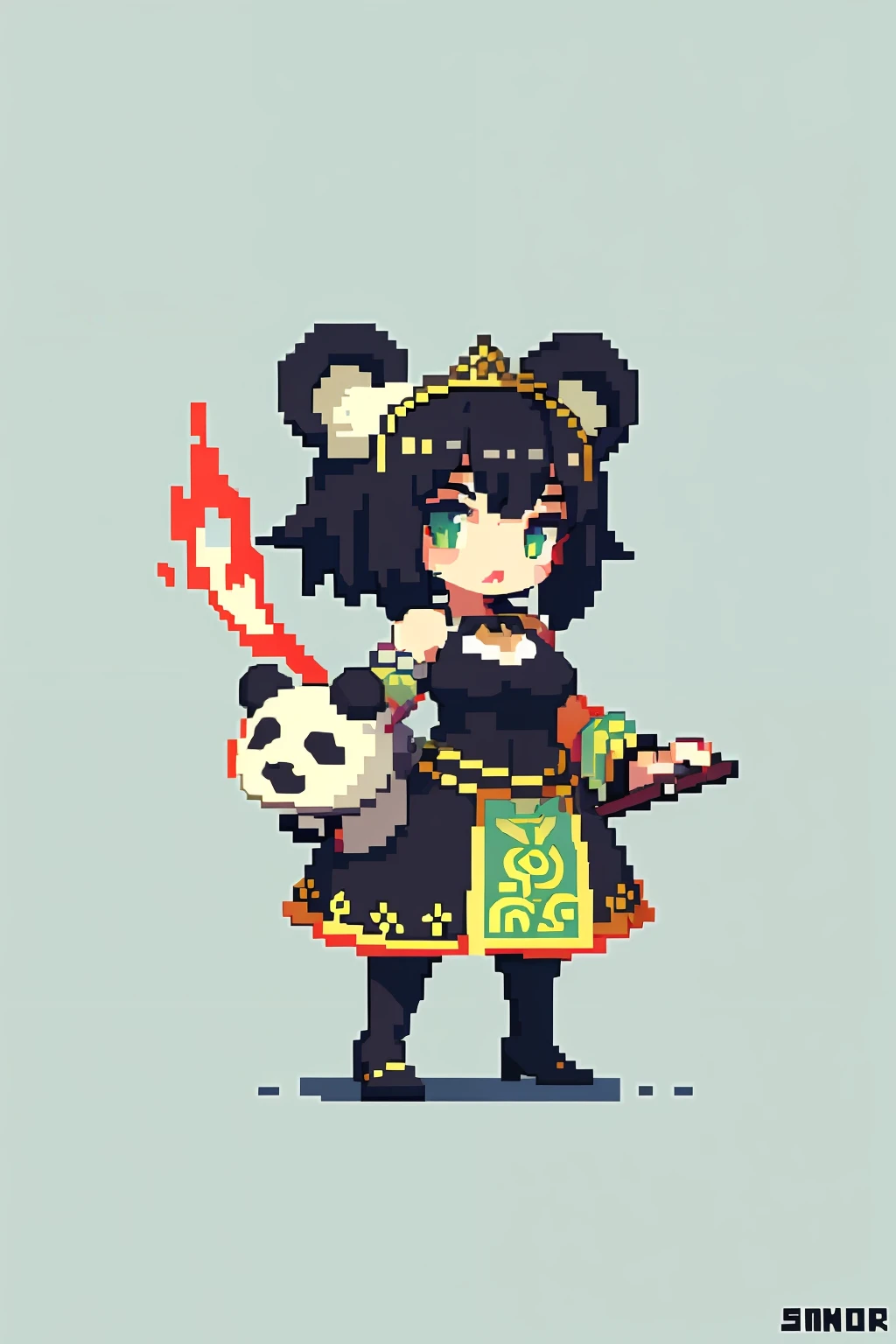 (obra-prima, qualidade superior, melhor qualidade), pixel, pixel art, d&d, panda girl