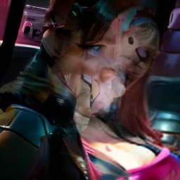 Maghla, une femme, , jouer à des jeux sur son ordinateur avec son casque de gameuse, regarder la caméra , full body view she is on floor, slut creampie ahegao peace sign look dumb saliva tongue out arousal blush in heat sucking big black cock