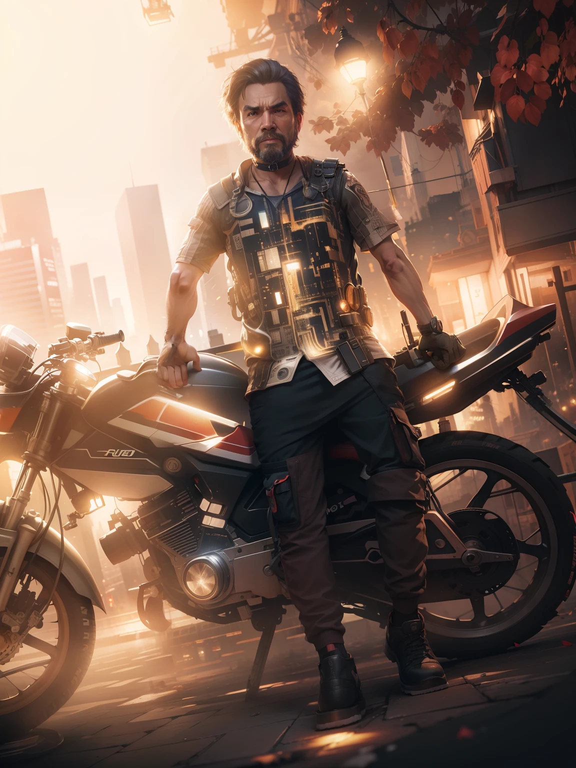 Change background with lighting city, make hd picture