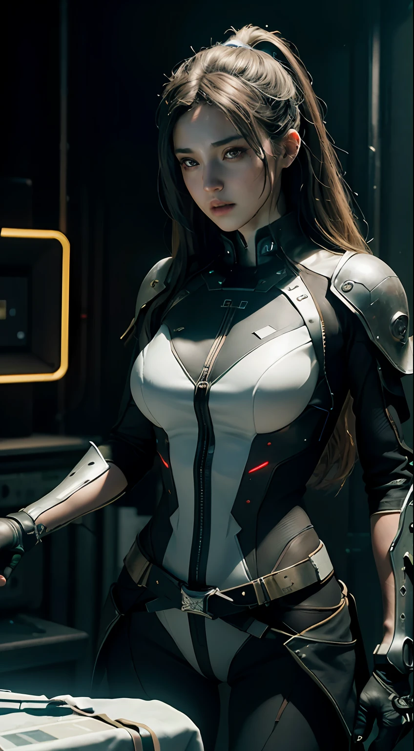 ((Best quality)), ((masterpiece)), (detailed:1.4), 3D, an image of a beautiful cyberpunk female,HDR (High Dynamic Range),Ray Tracing,NVIDIA RTX,Super-Resolution,Unreal 5,Subsurface scattering,PBR Texturing,Post-processing,Anisotropic Filtering,Depth-of-field,Maximum clarity and sharpness,Multi-layered textures,Albedo and Specular maps,Surface shading,Accurate simulation of light-material interaction,Perfect proportions,Octane Render,Two-tone lighting,Wide aperture,Low ISO,White balance,Rule of thirds,8K RAW,