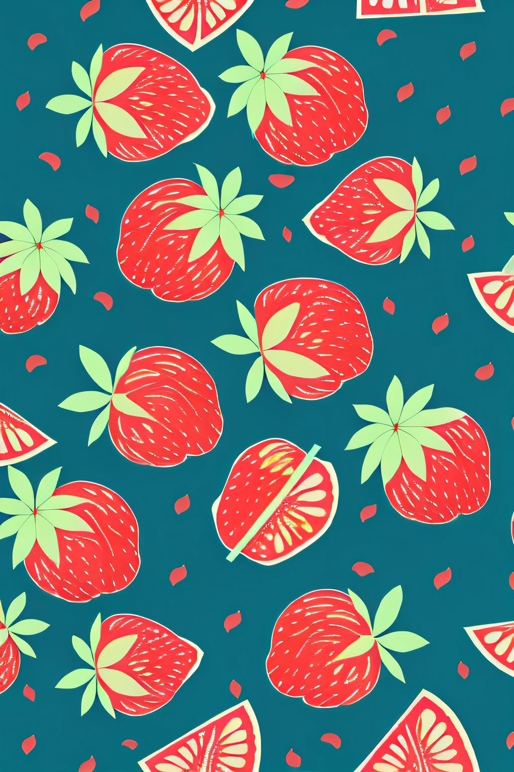 tmasterpiece，Best quality at best，KPSTYLE，Fruit strawberry，simple backgound，Too much，T-shirt design，rzminjourney，vectorial art，Design loops