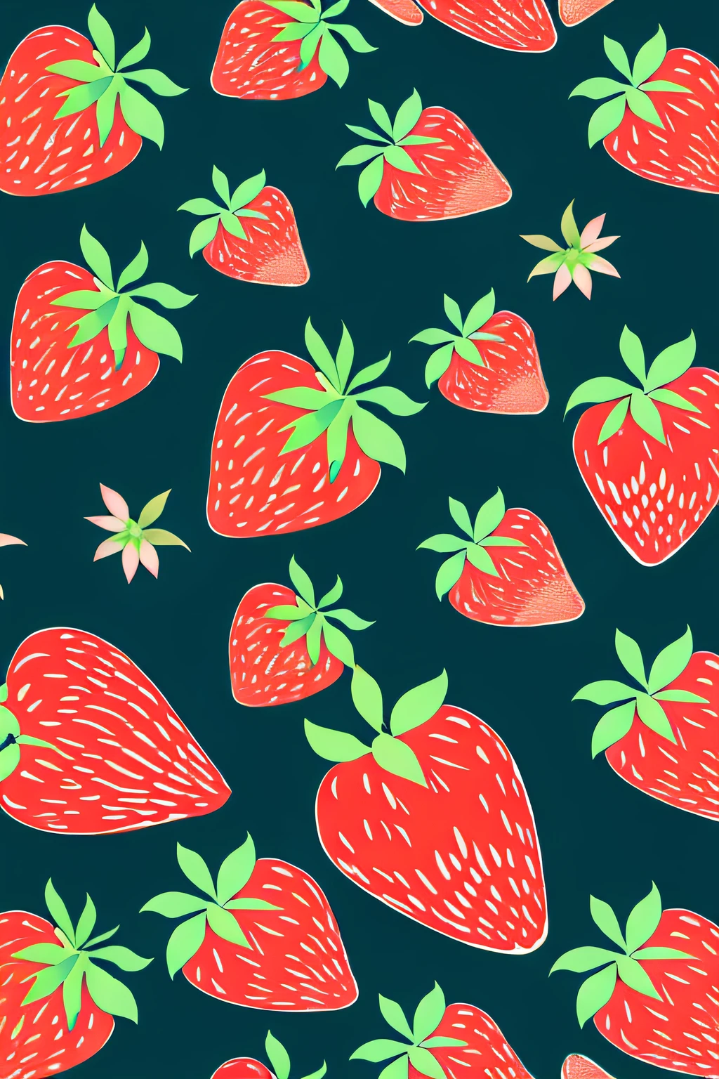 tmasterpiece，Best quality at best，KPSTYLE，Fruit strawberry，simple backgound，Too much，T-shirt design，rzminjourney，vectorial art，Design loops