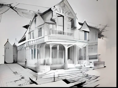 The painted house has a clock in front, Architectural sketch, architecture drawing, traditional drawing style, architectural concepts, professional sketch, building rendering, pen and ink drawings, realistic sketch, sketched, Architectural illustration, highly detailed sketch, sketch illustratio, beautiful drawing style, detailed sketch drawing, black and white detailed sketch, pencil and ink drawing, detailed sketch