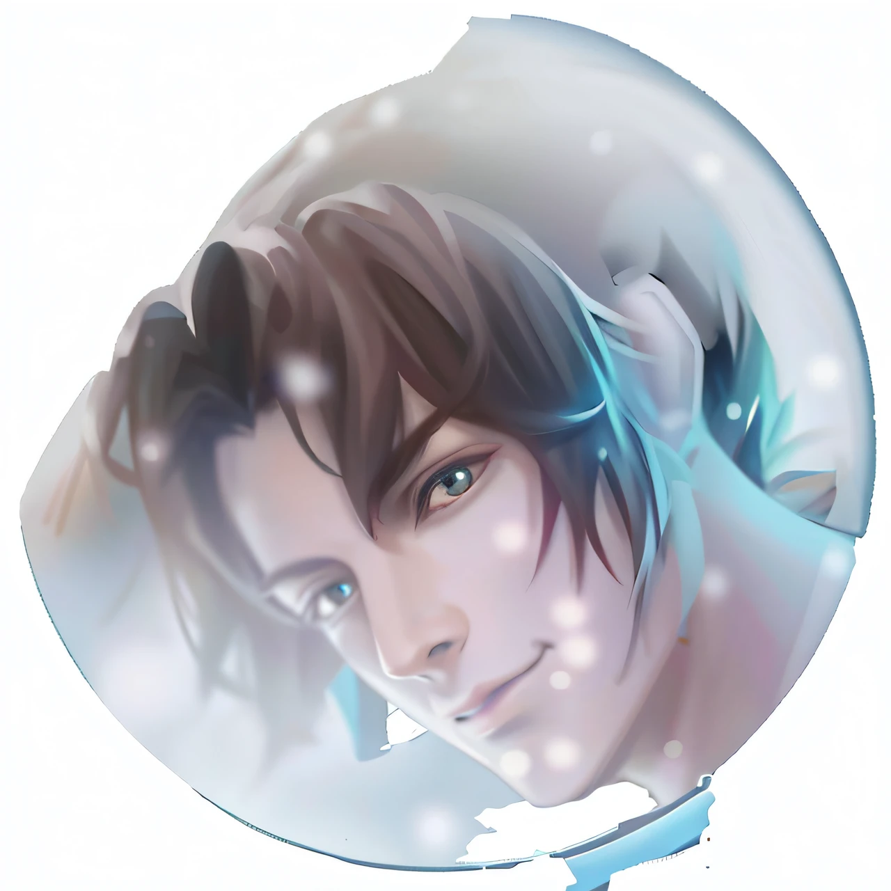 Close-up of Snowball Man in the background, xqc, romanticism lain, [[fantasy]], Yan, Also, sakimichan, made with anime painter studio, Makoto Shinkai and Artgerm, jimin, final fantasy face, [ Buble, [Sirius], personal profile picture, Inspired by Bian Shoumin, eren jaeger
